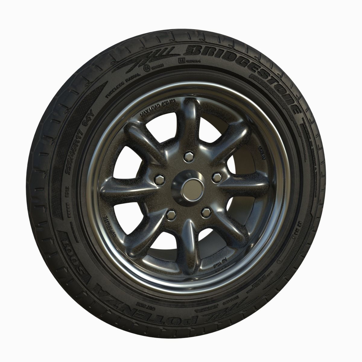 Classic wheel R15 3D model_2