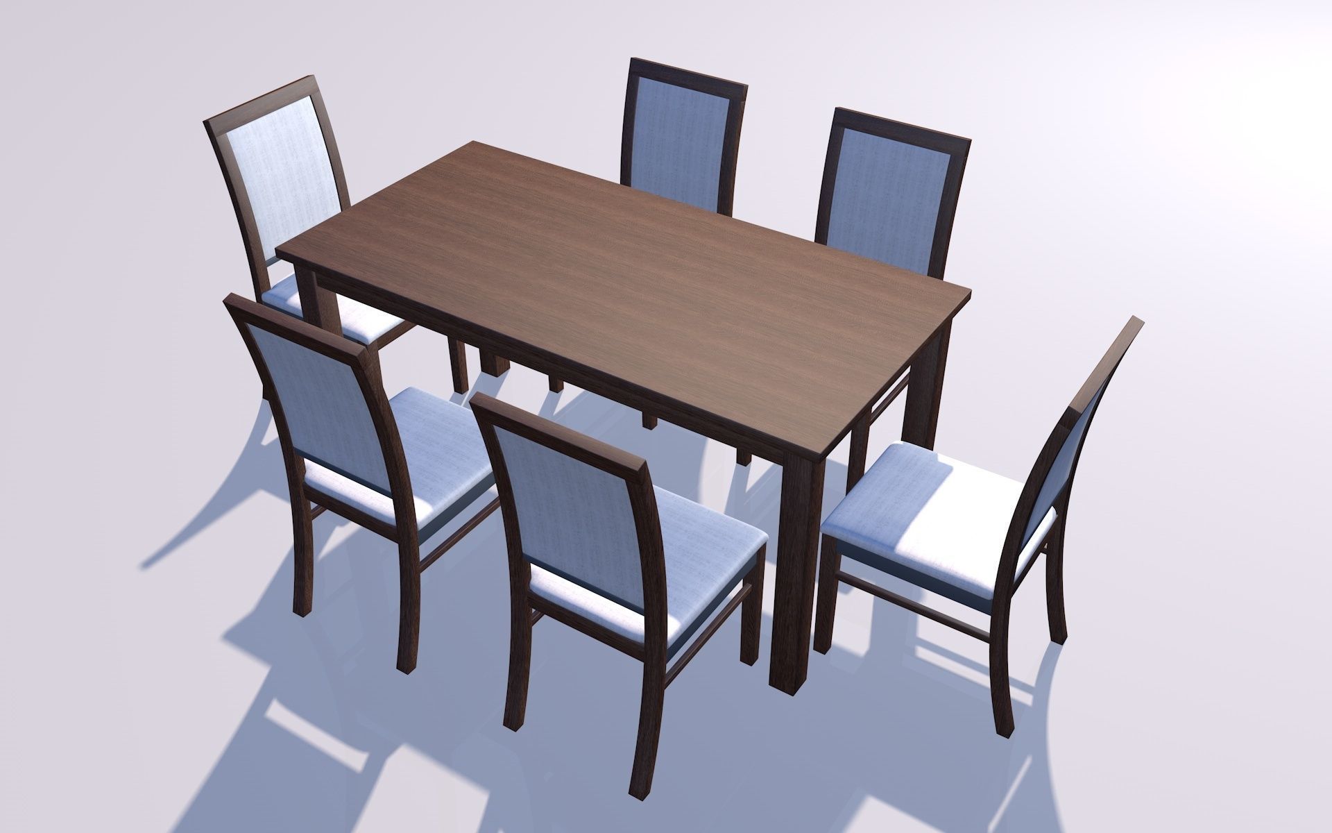 Wood table 3D model_1