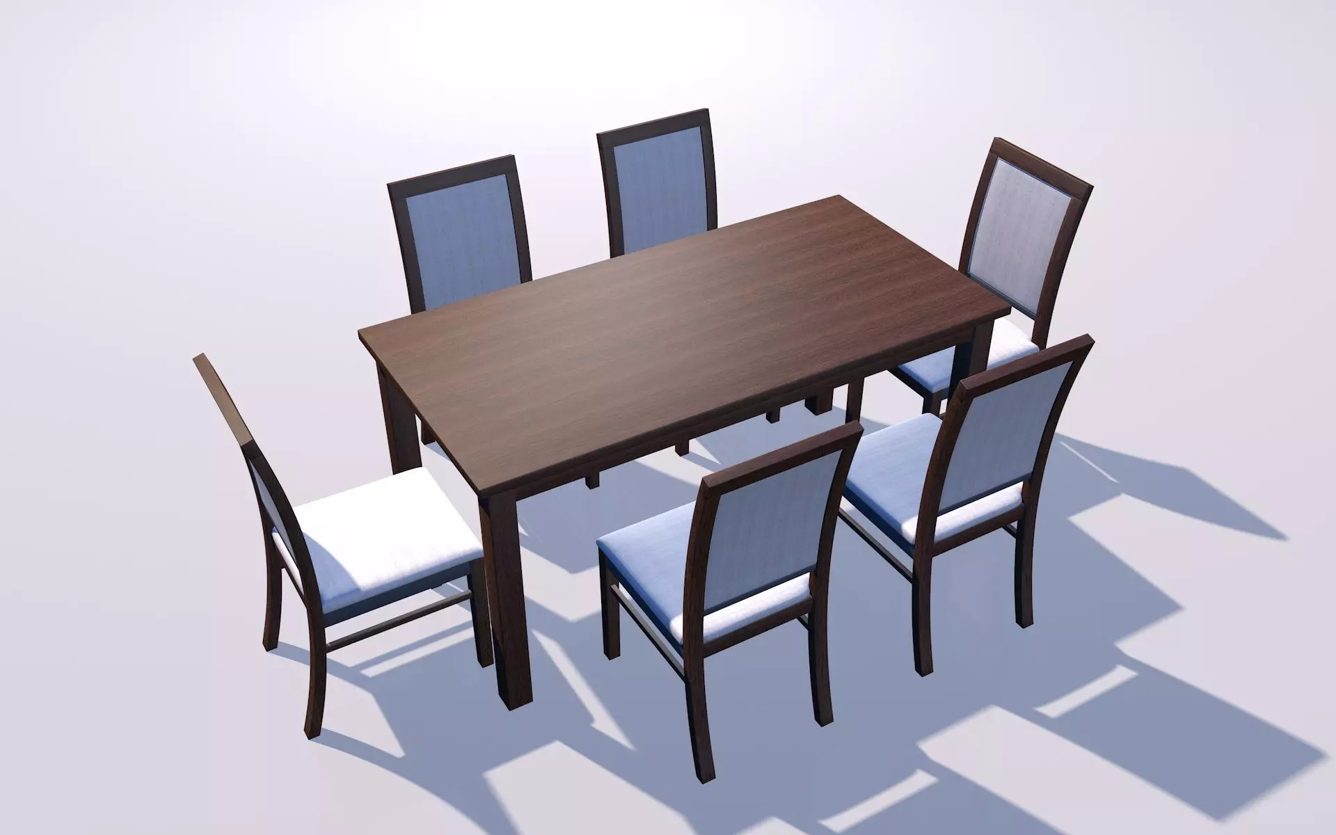 Wood table 3D model_0