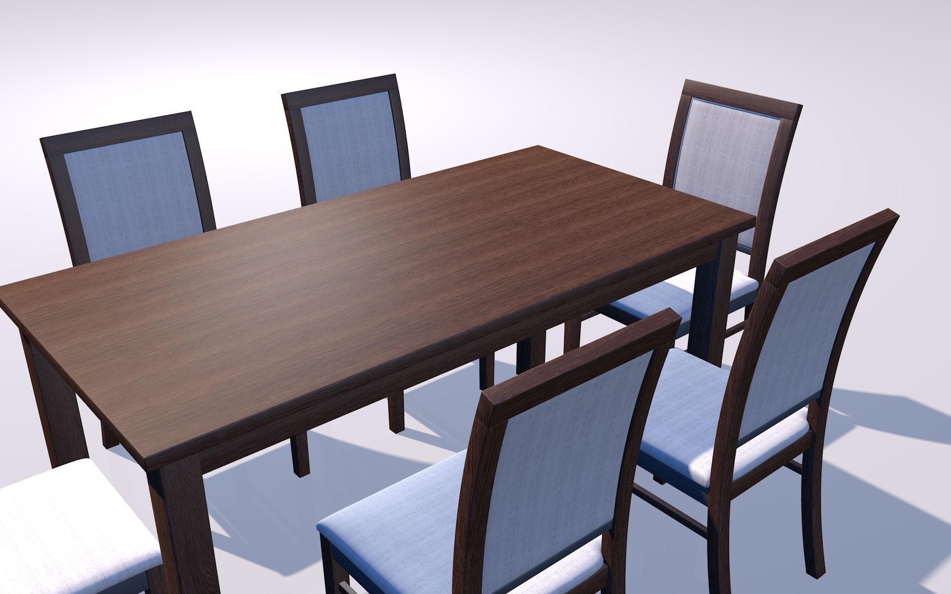 Wood table 3D model_3