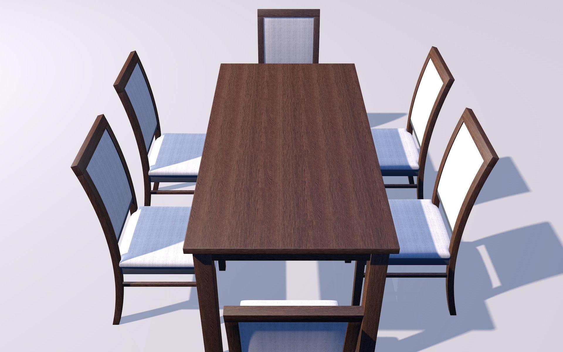 Wood table 3D model_4