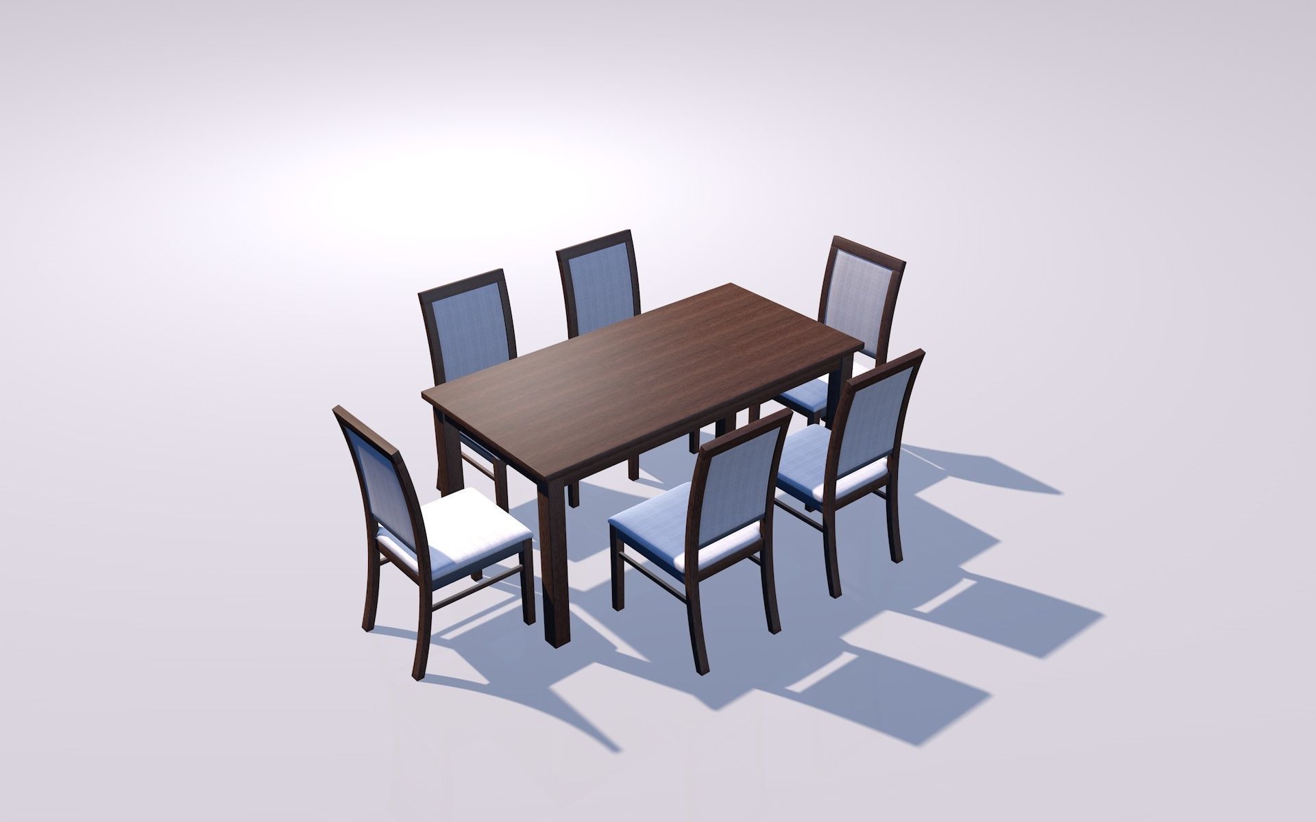 Wood table 3D model_2