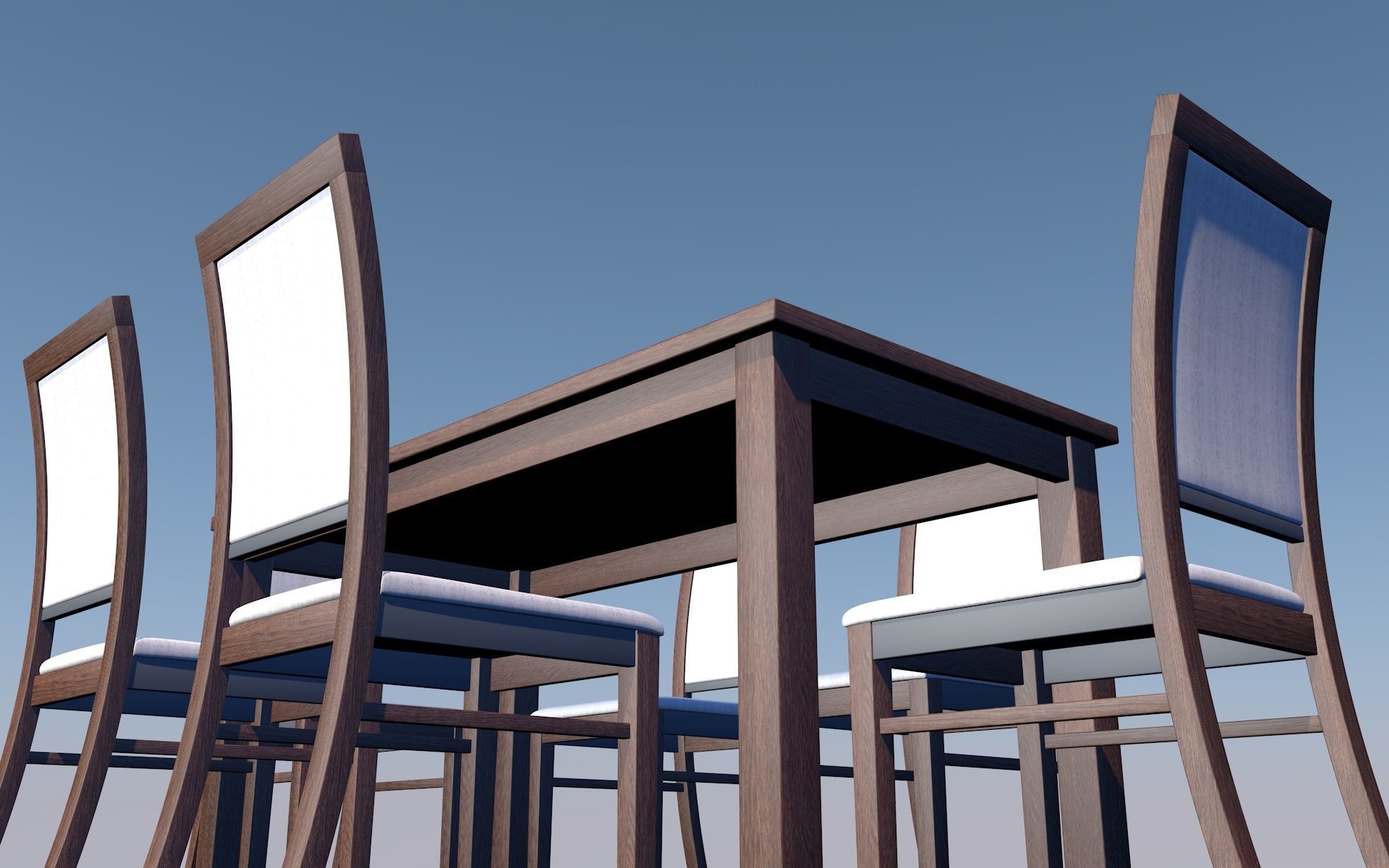 Wood table 3D model_6