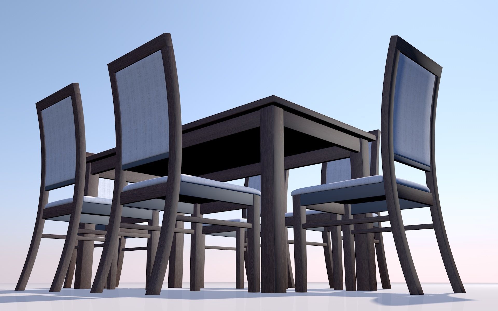Wood table 3D model_5