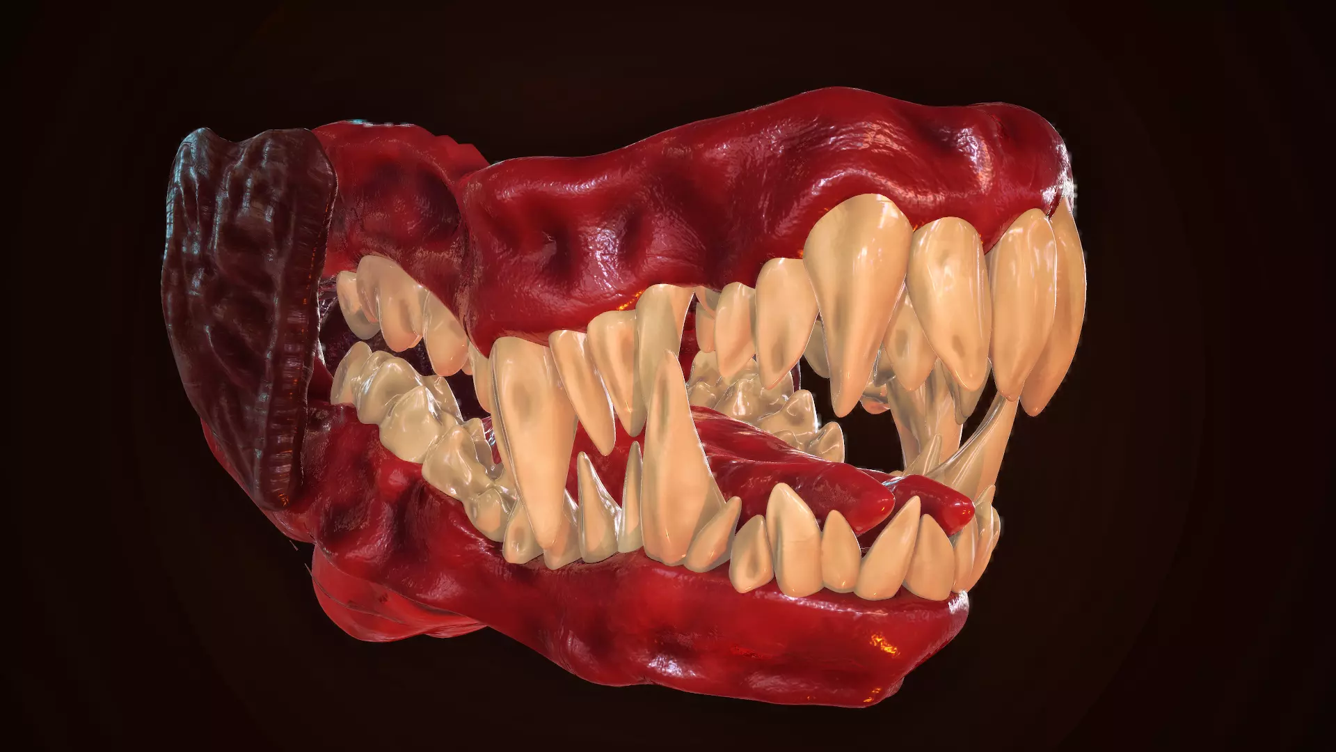 Dragon Teeth-Mouth Low-poly 3D model_0