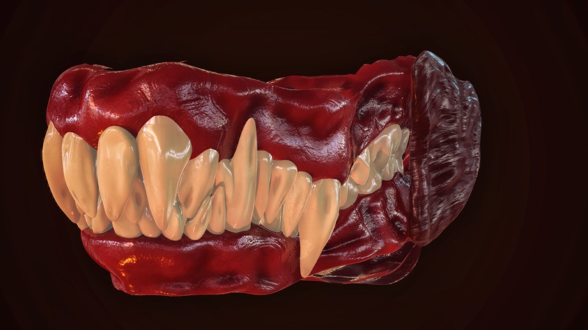 Dragon Teeth-Mouth Low-poly 3D model_2