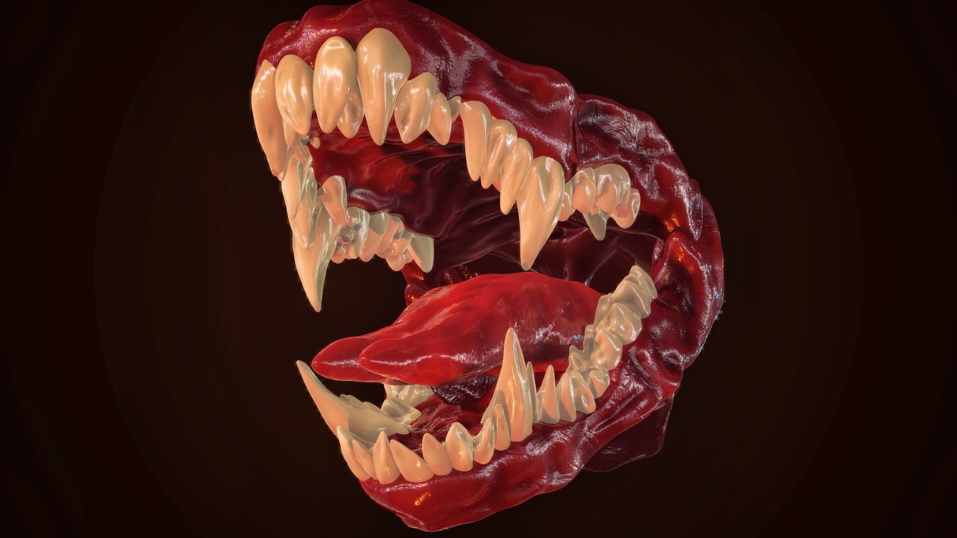 Dragon Teeth-Mouth Low-poly 3D model_4