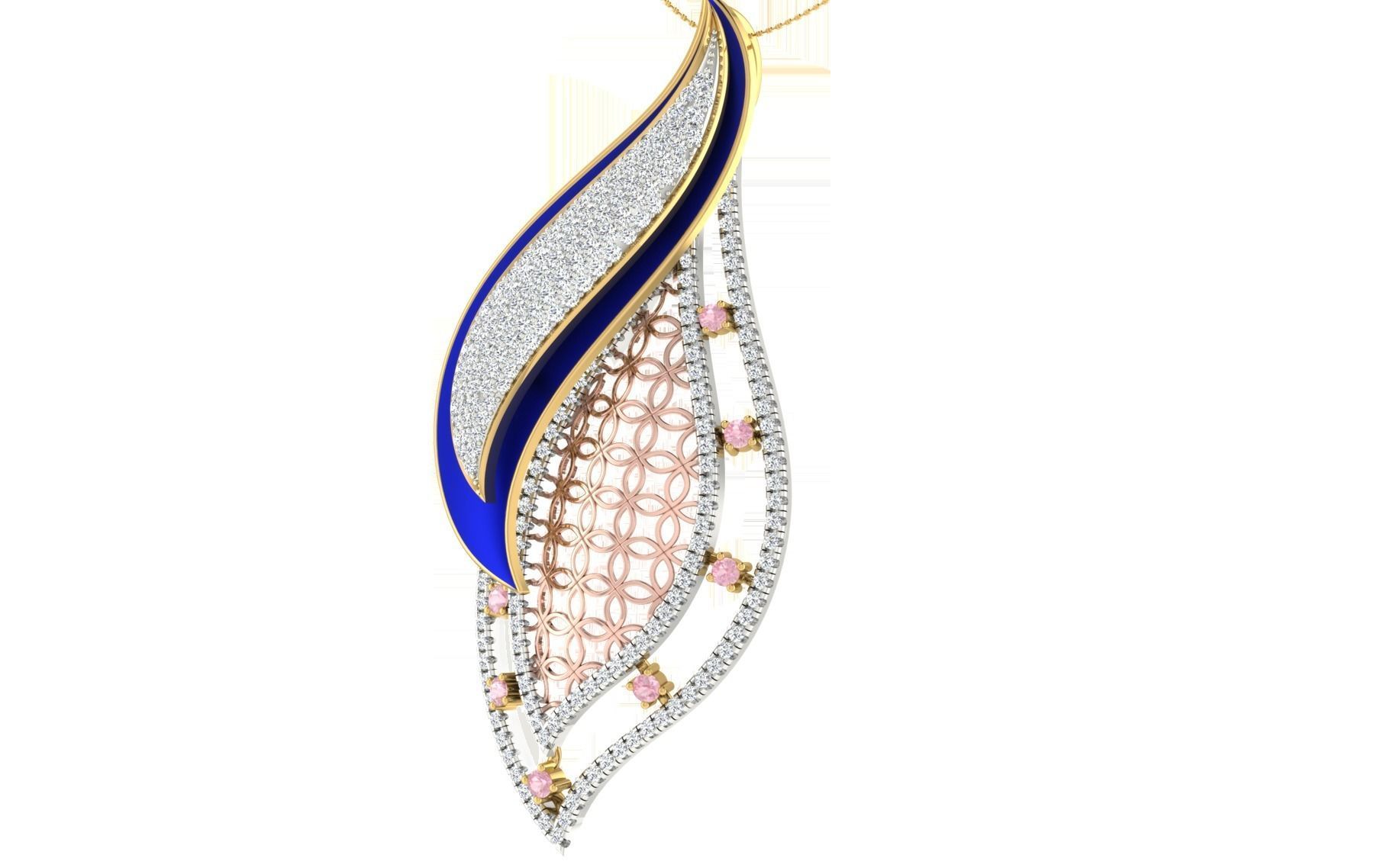 Women pendant earrings set 3dm stl render detail 3D print model 3D print model_9