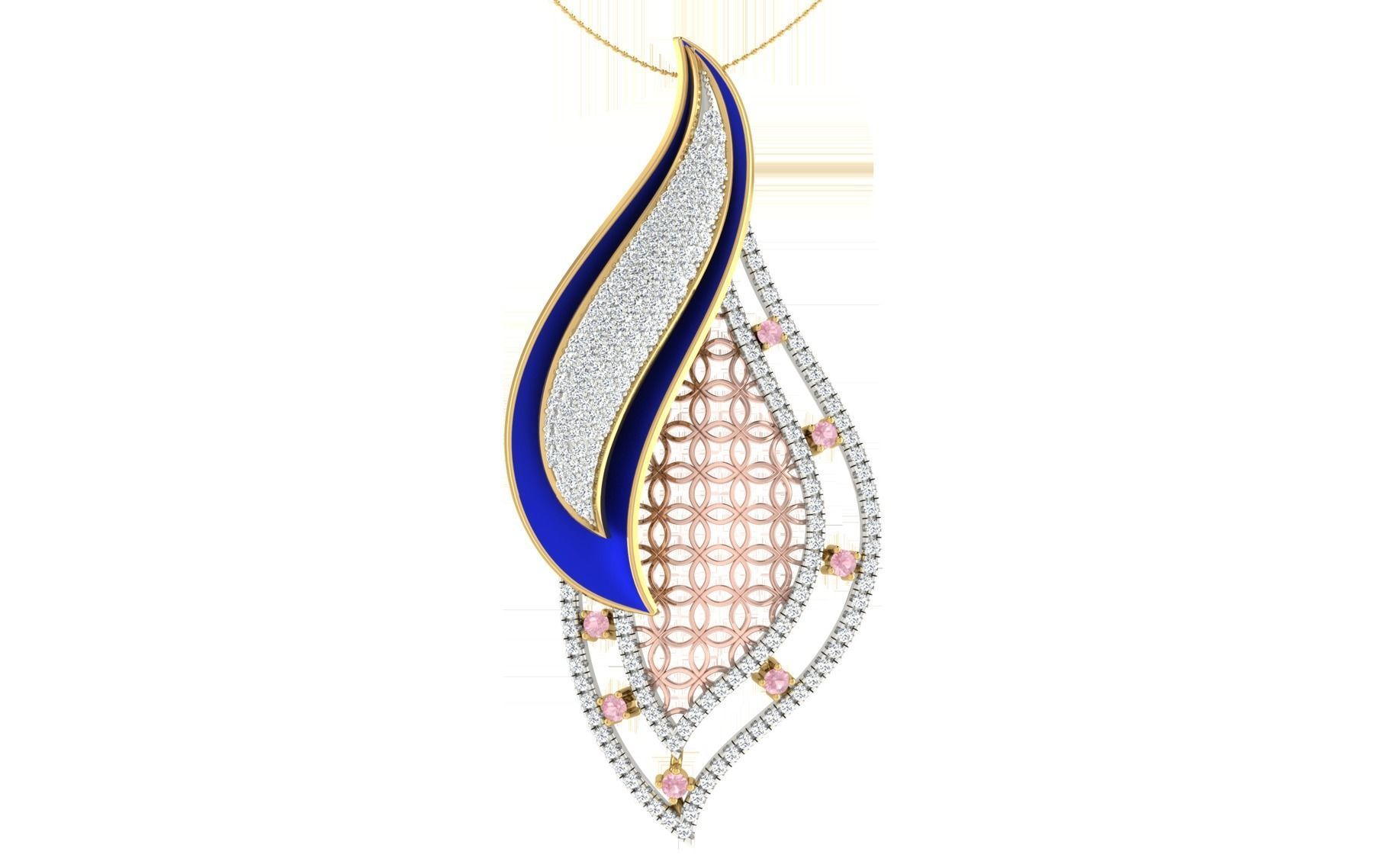 Women pendant earrings set 3dm stl render detail 3D print model 3D print model_11