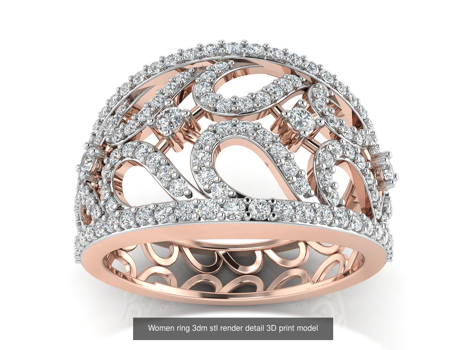 145 Women ring 3dm stl render detail 3D print model 3D Model Collection_29