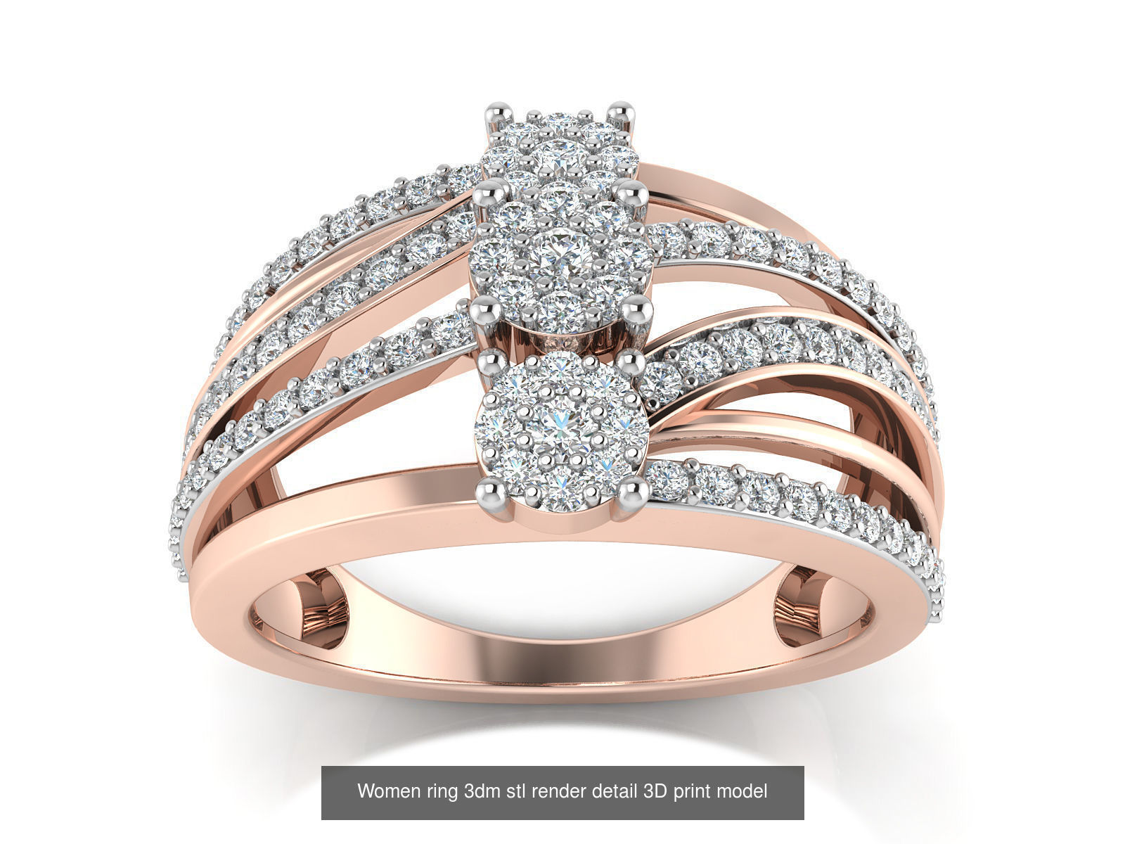 145 Women ring 3dm stl render detail 3D print model 3D Model Collection_50