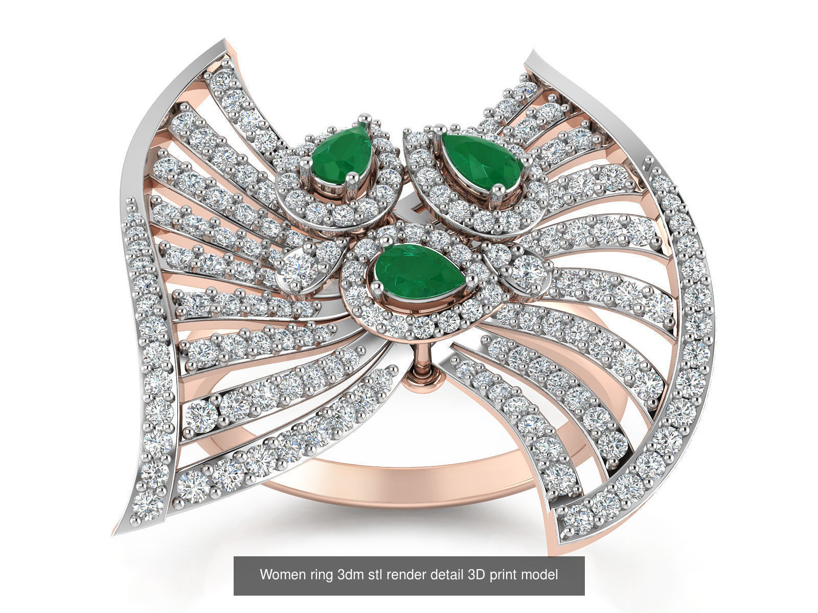 145 Women ring 3dm stl render detail 3D print model 3D Model Collection_58