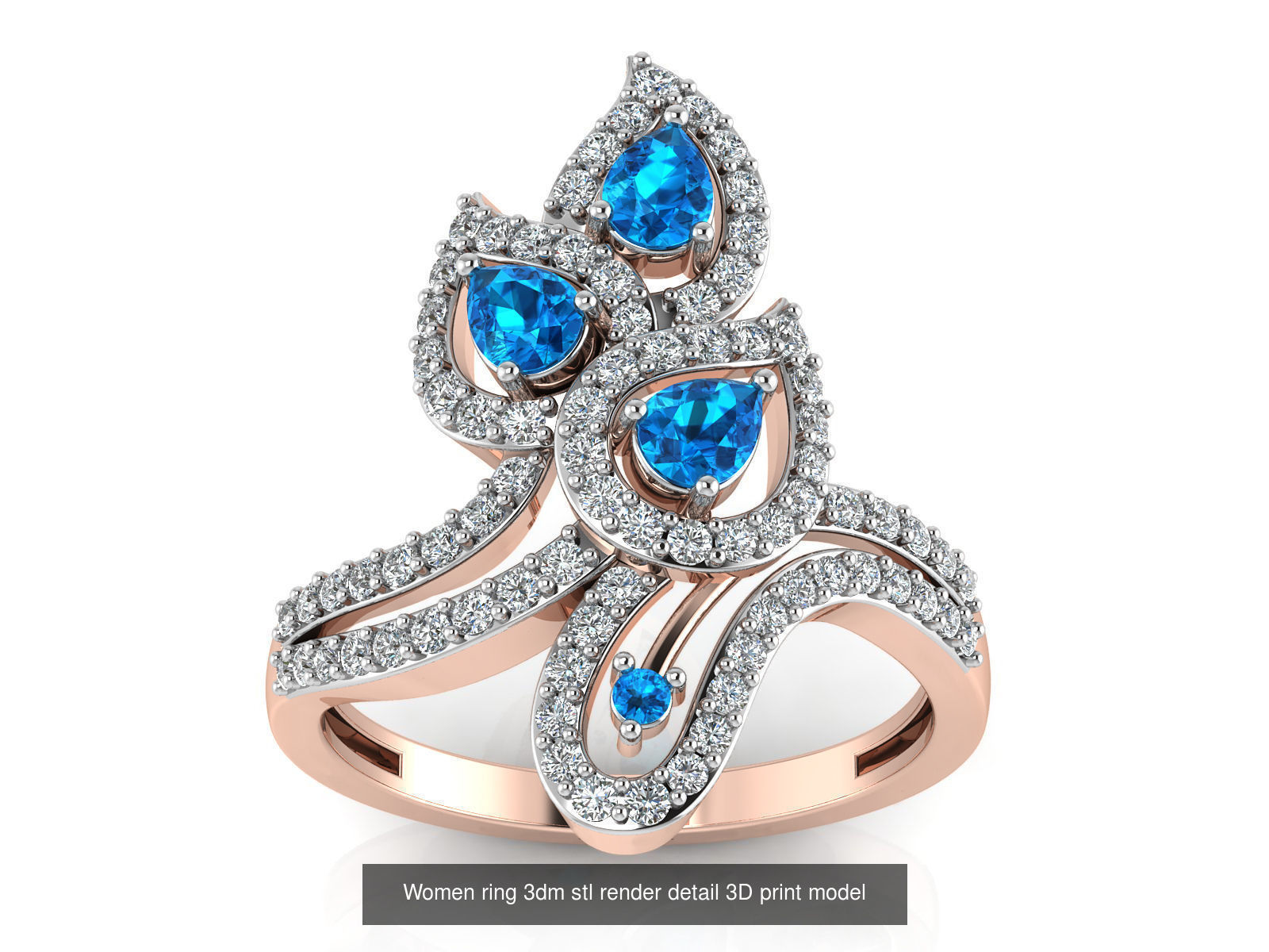 145 Women ring 3dm stl render detail 3D print model 3D Model Collection_52
