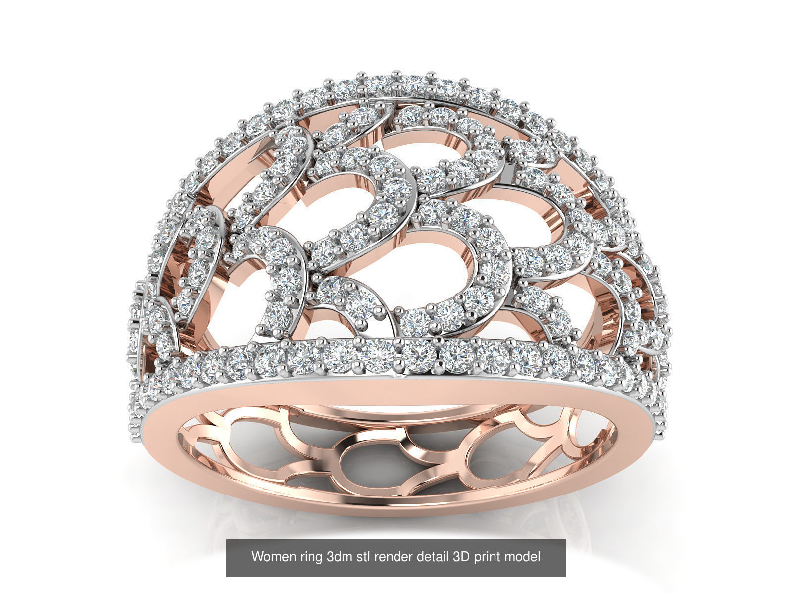 145 Women ring 3dm stl render detail 3D print model 3D Model Collection_26
