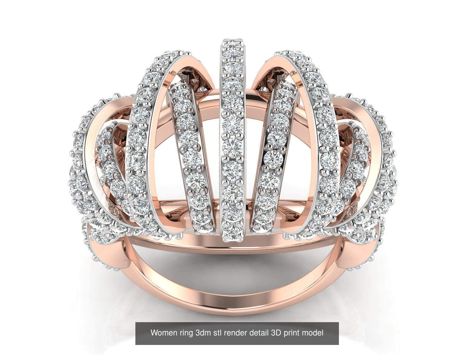 145 Women ring 3dm stl render detail 3D print model 3D Model Collection_53