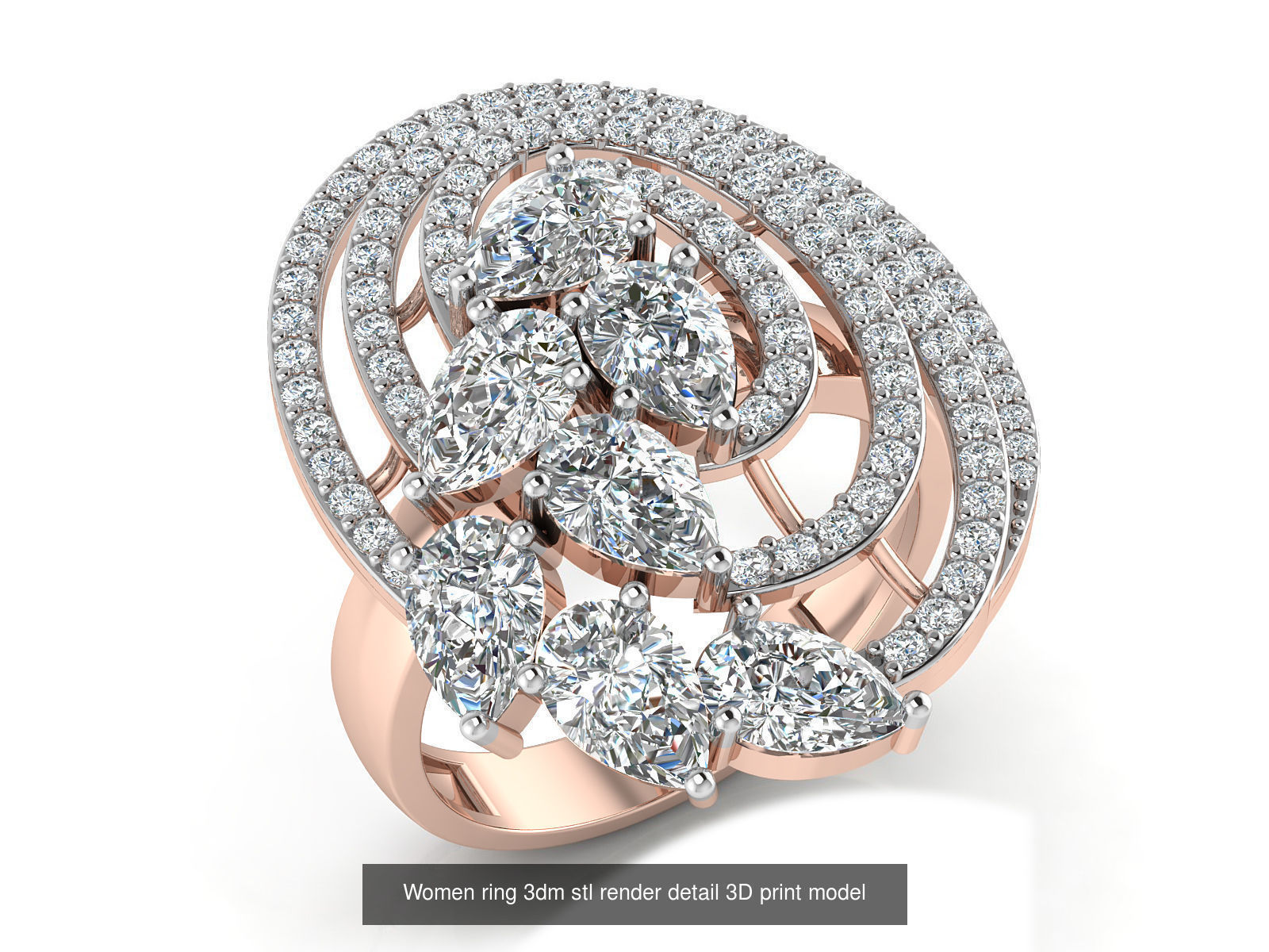 145 Women ring 3dm stl render detail 3D print model 3D Model Collection_23