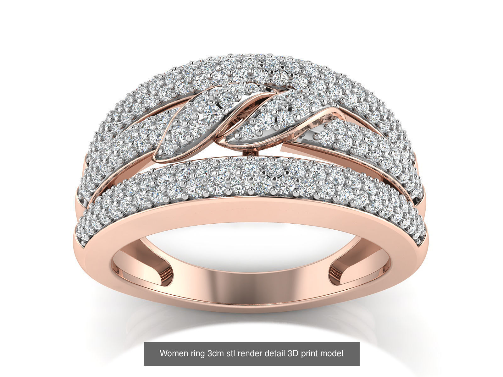 145 Women ring 3dm stl render detail 3D print model 3D Model Collection_43