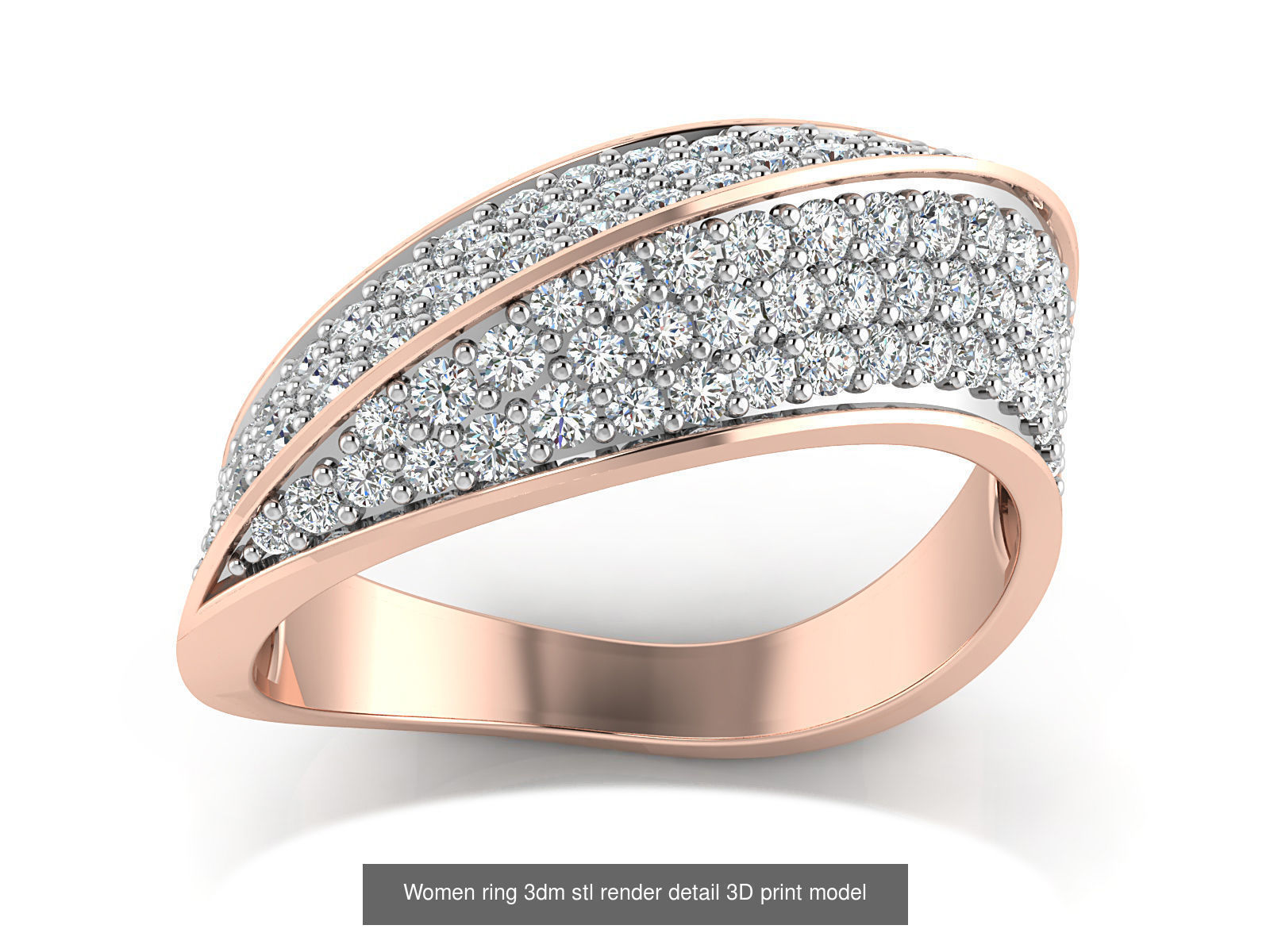 145 Women ring 3dm stl render detail 3D print model 3D Model Collection_8