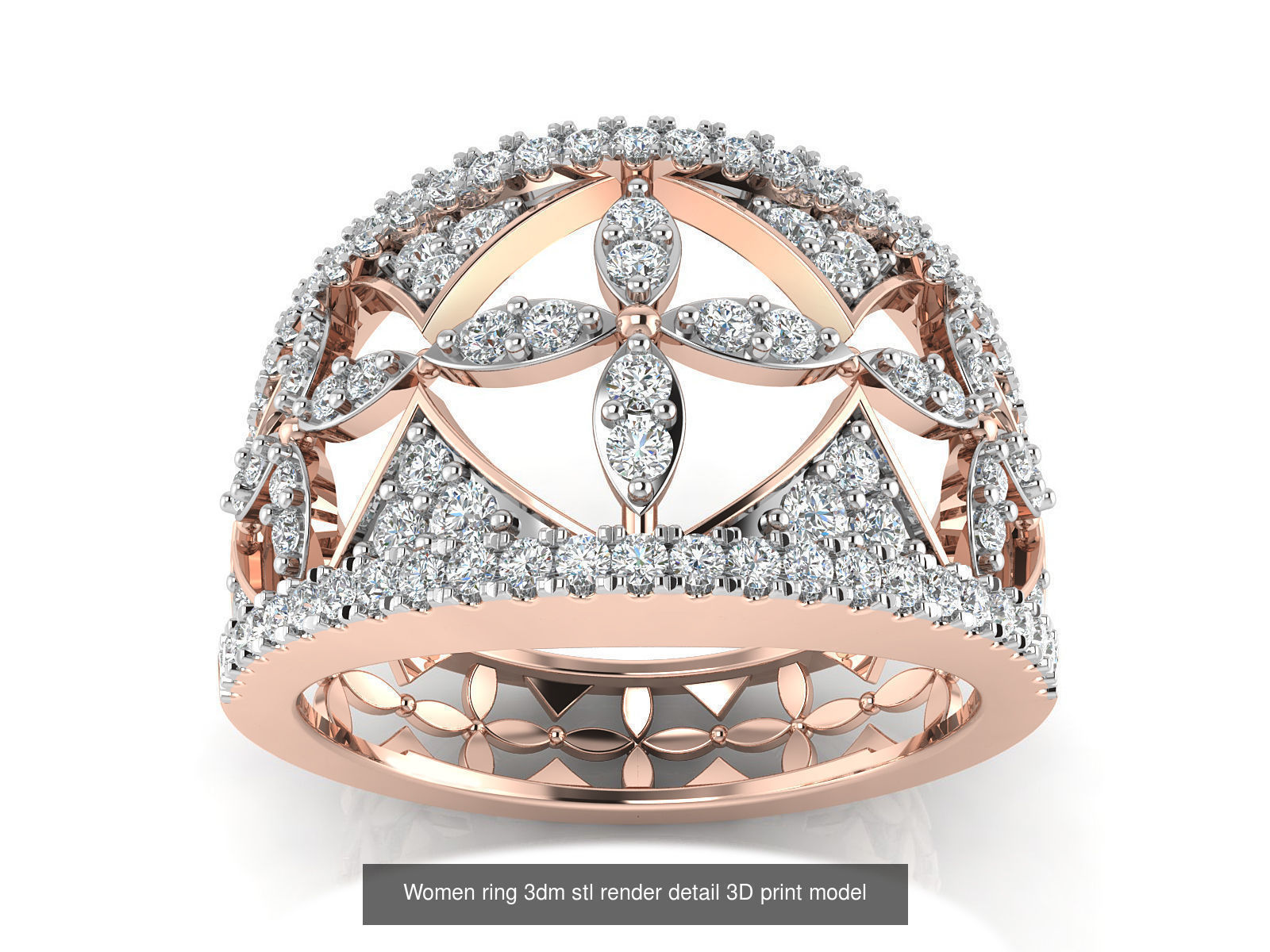 145 Women ring 3dm stl render detail 3D print model 3D Model Collection_30