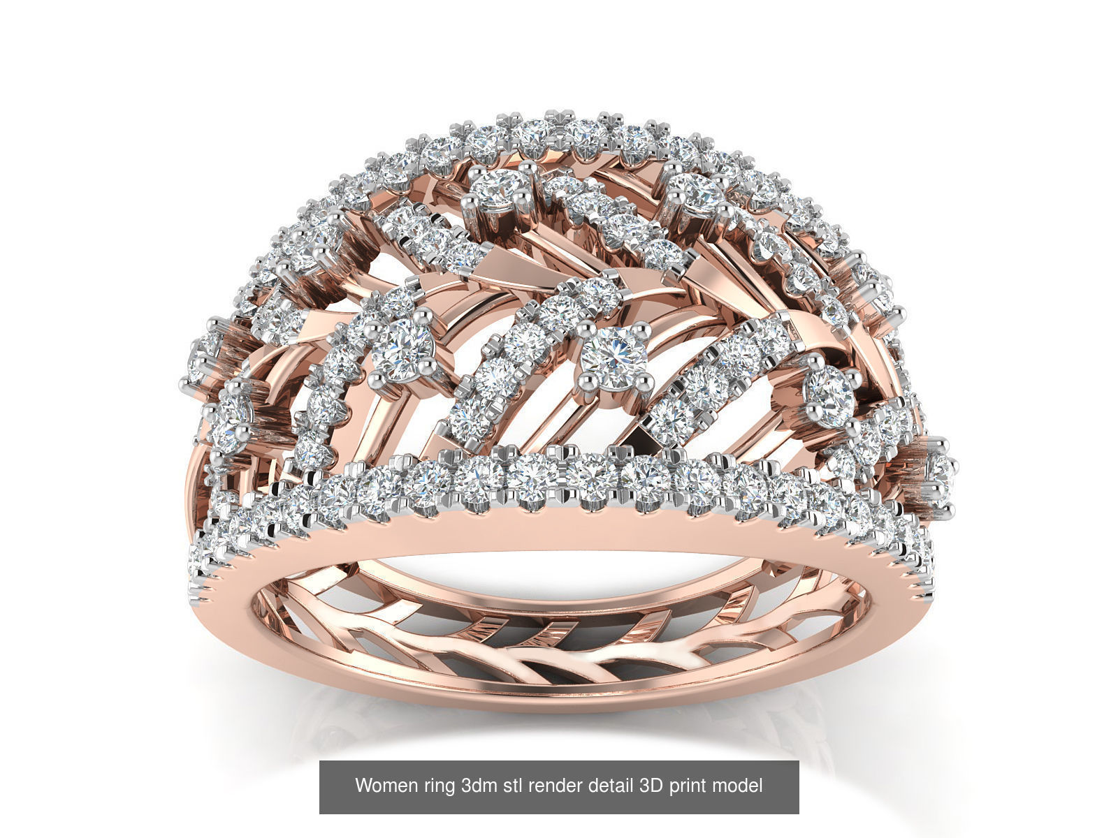 145 Women ring 3dm stl render detail 3D print model 3D Model Collection_34