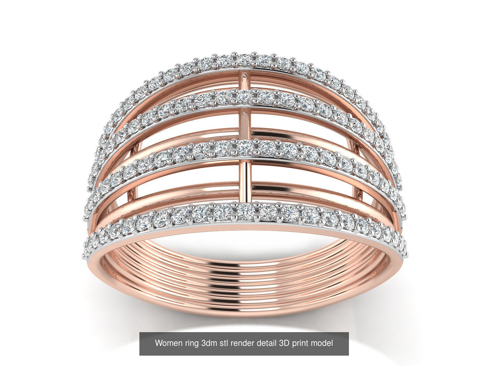 145 Women ring 3dm stl render detail 3D print model 3D Model Collection_37