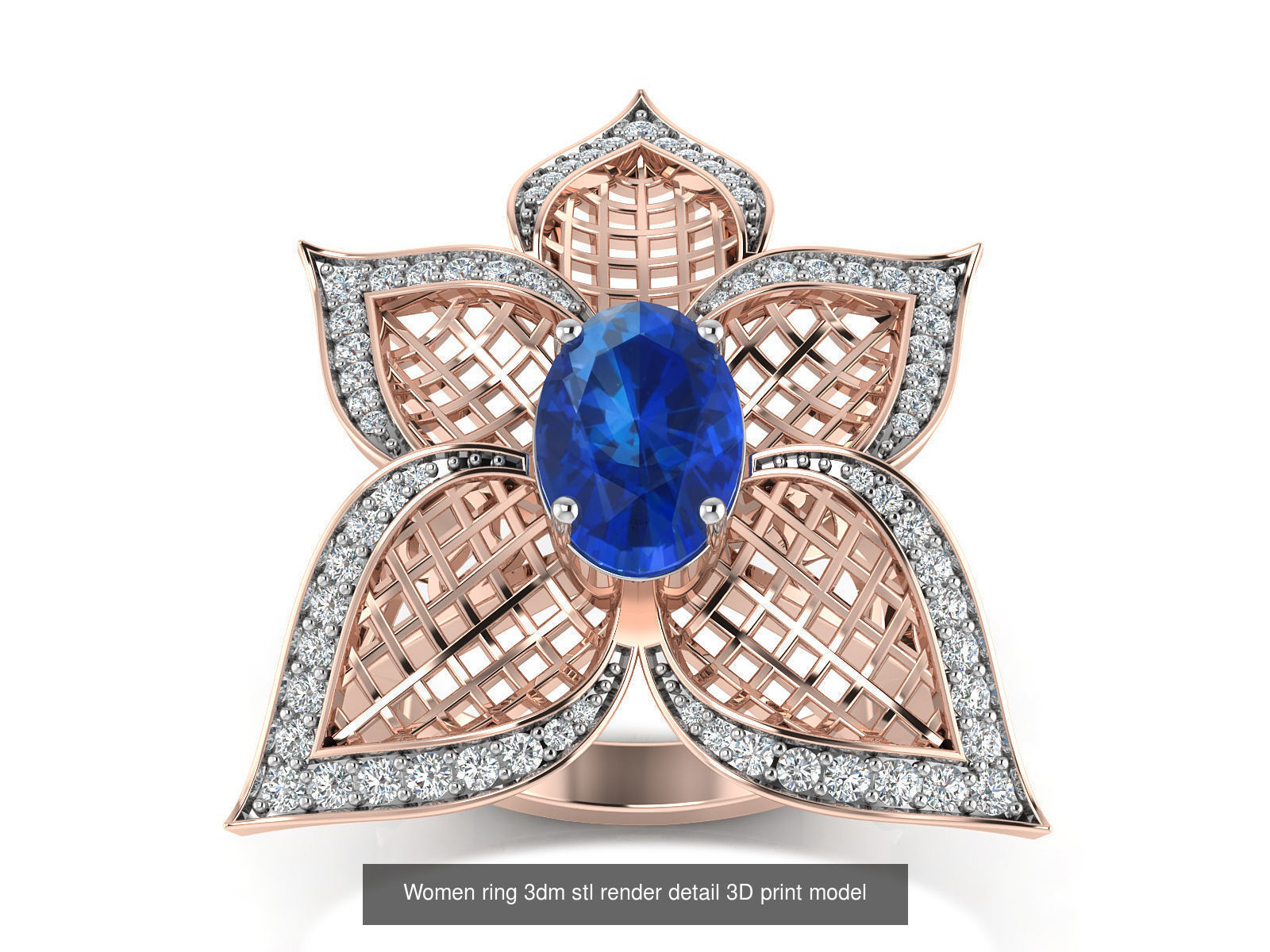 145 Women ring 3dm stl render detail 3D print model 3D Model Collection_15