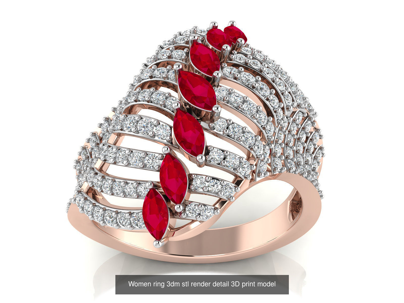 145 Women ring 3dm stl render detail 3D print model 3D Model Collection_61
