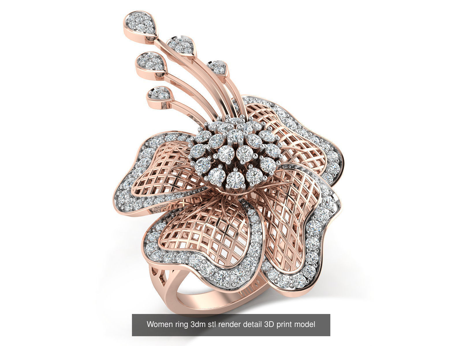 145 Women ring 3dm stl render detail 3D print model 3D Model Collection_17