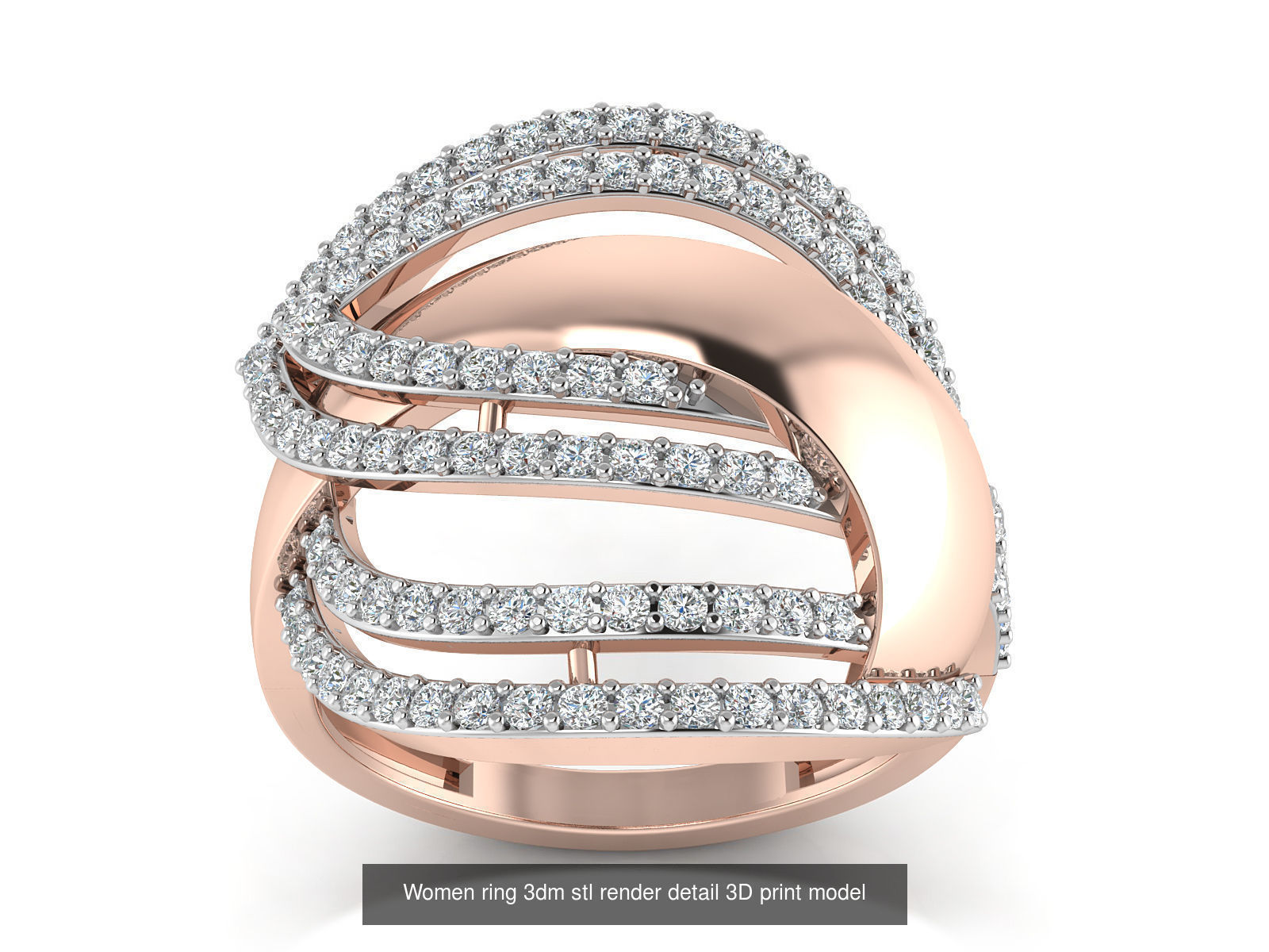 145 Women ring 3dm stl render detail 3D print model 3D Model Collection_21