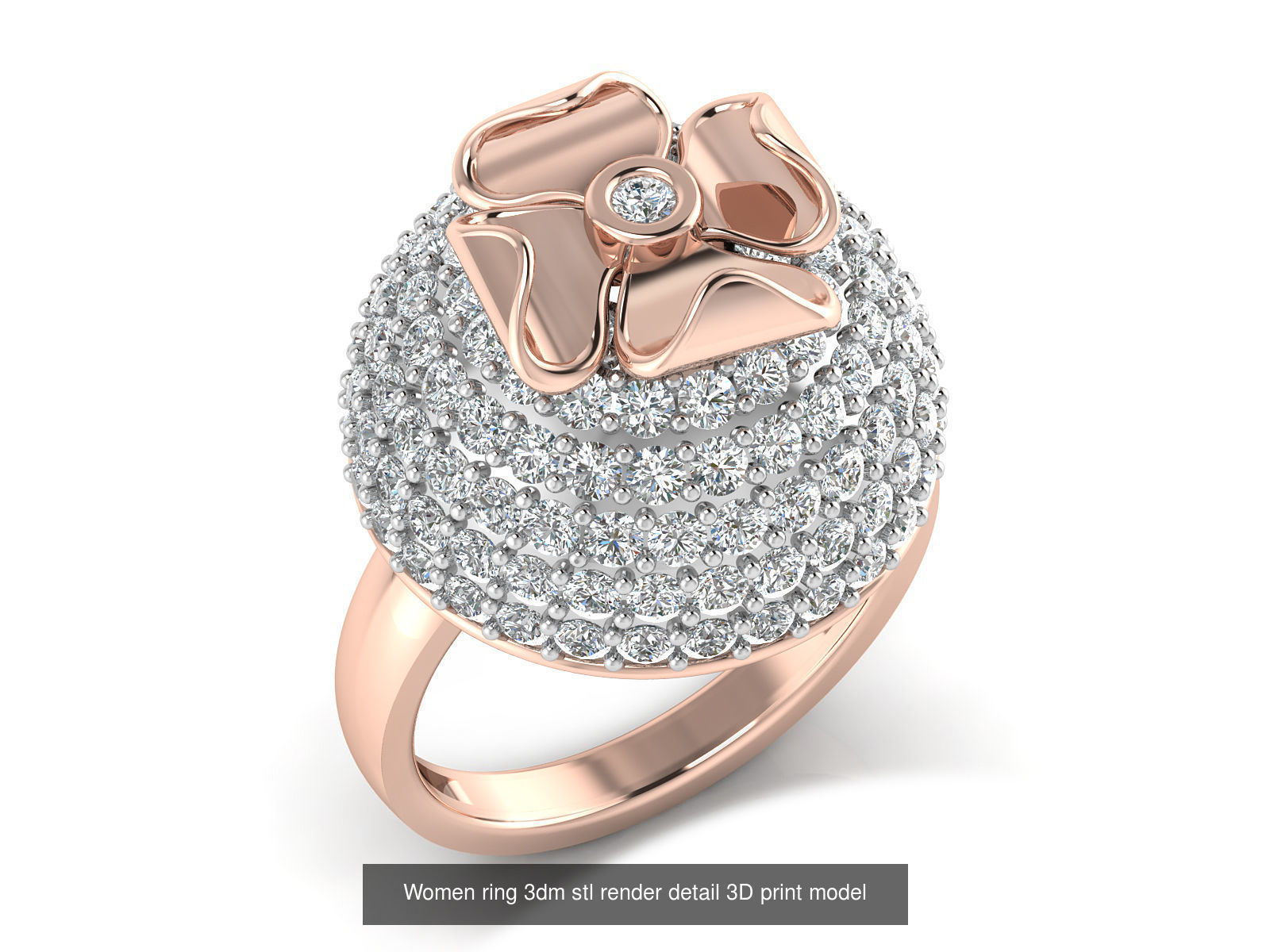 145 Women ring 3dm stl render detail 3D print model 3D Model Collection_12