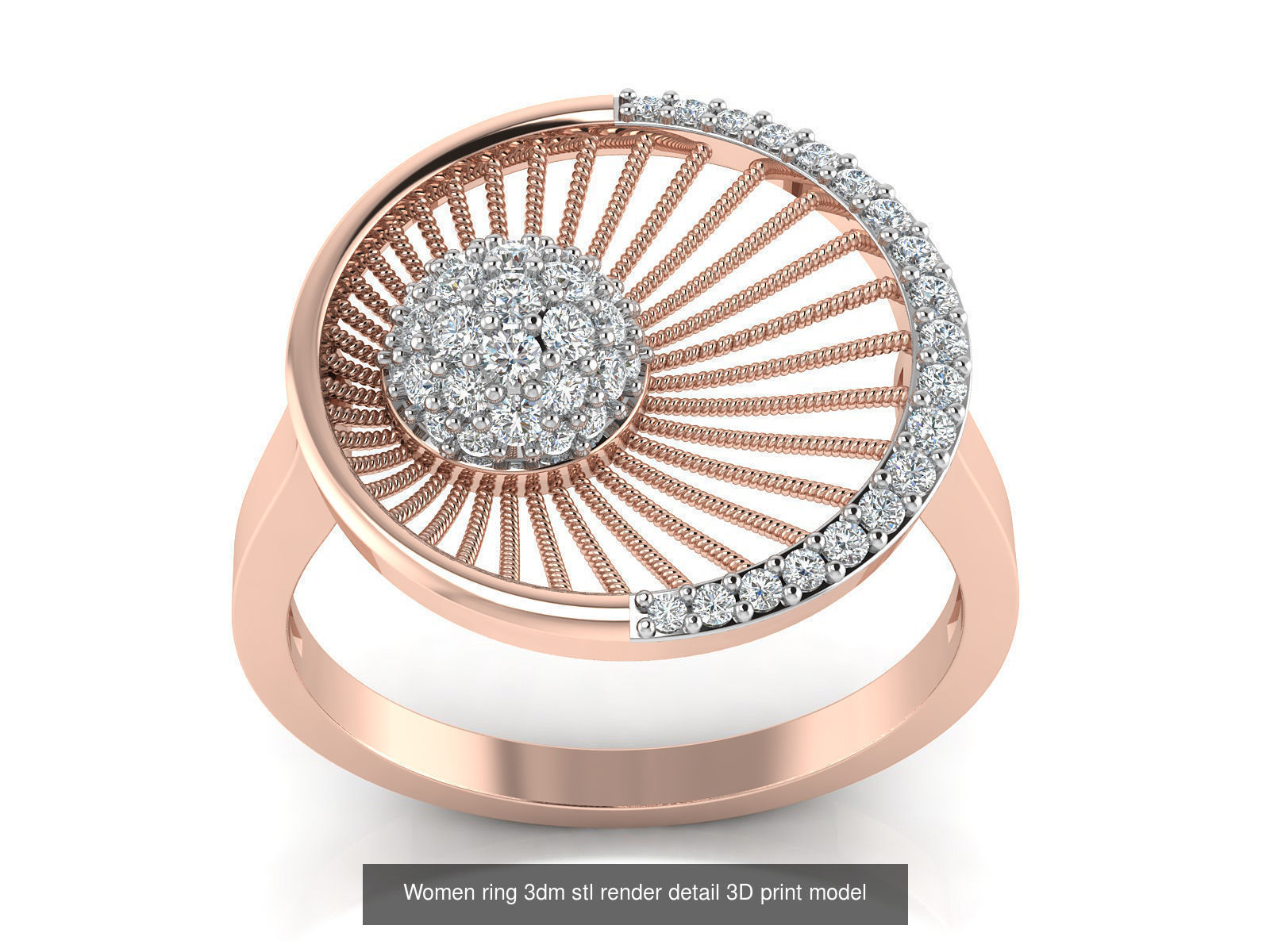 145 Women ring 3dm stl render detail 3D print model 3D Model Collection_35