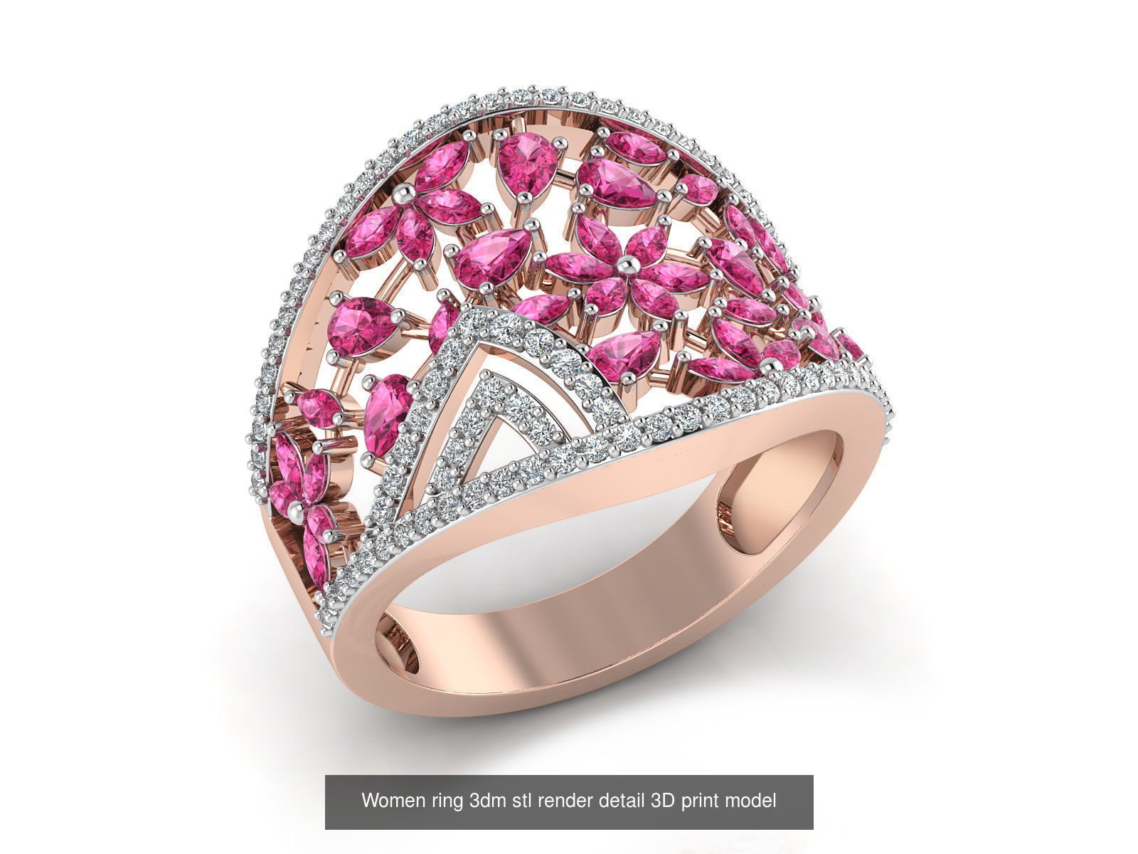 145 Women ring 3dm stl render detail 3D print model 3D Model Collection_64