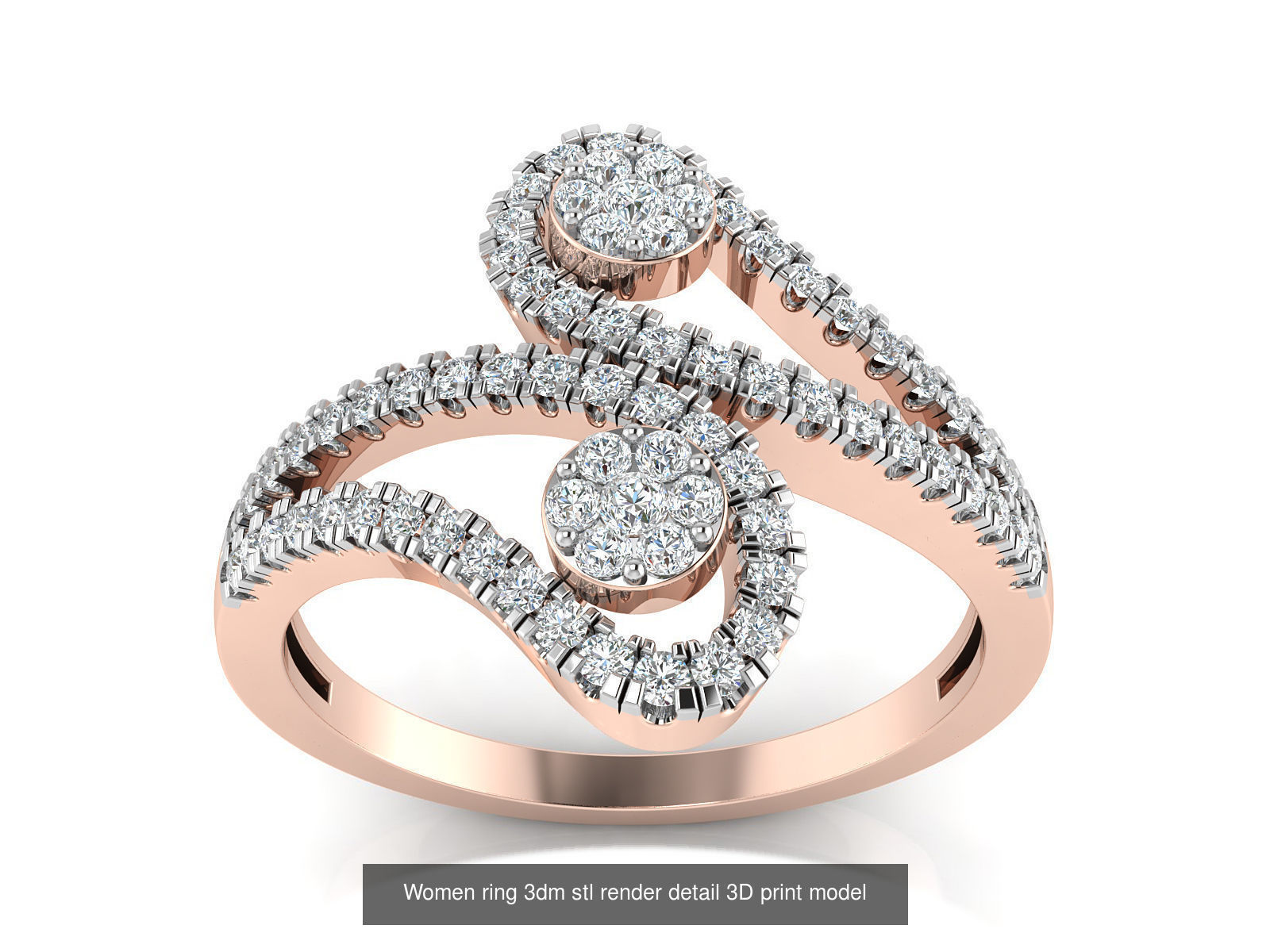 145 Women ring 3dm stl render detail 3D print model 3D Model Collection_42