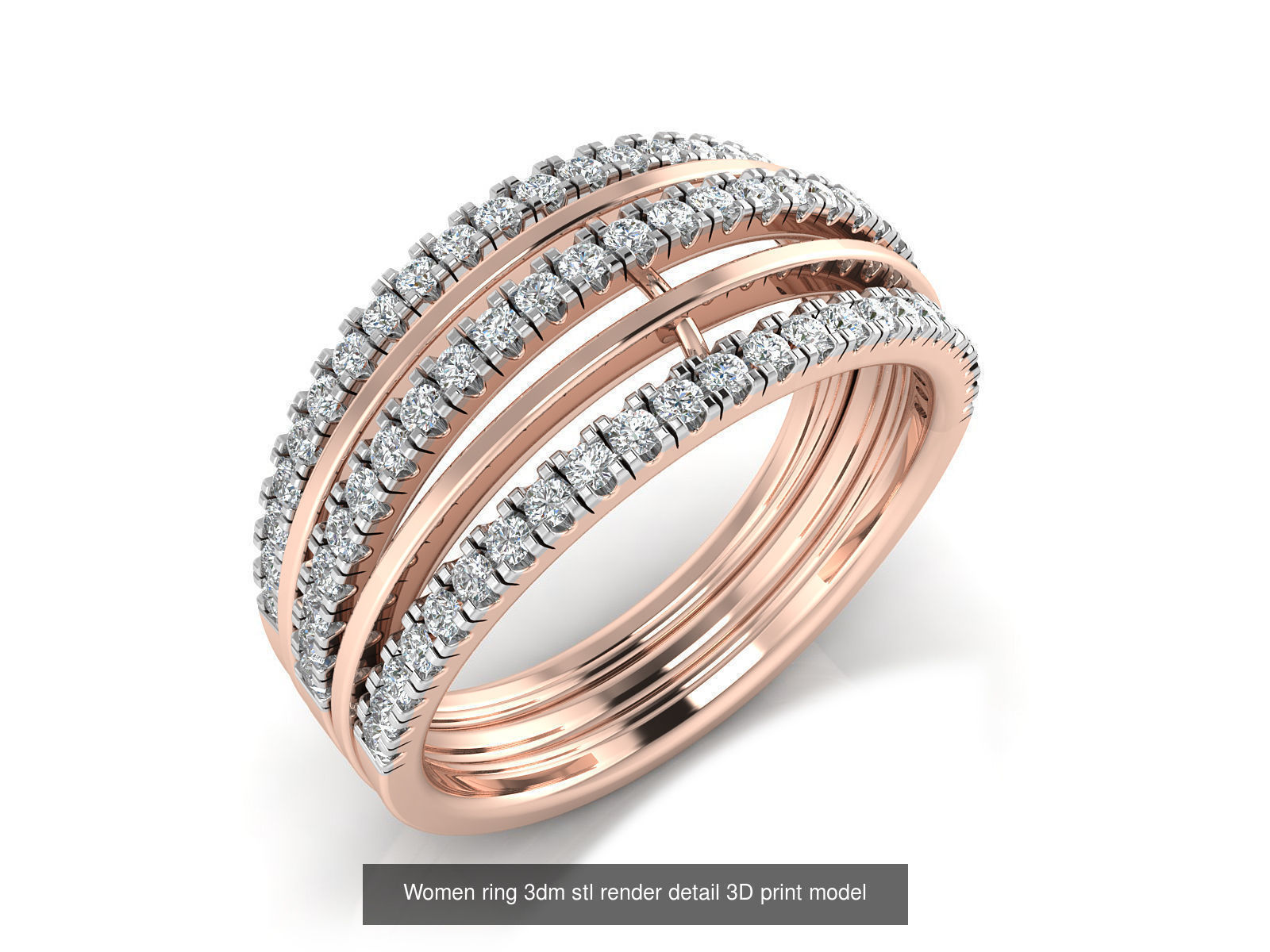 145 Women ring 3dm stl render detail 3D print model 3D Model Collection_41