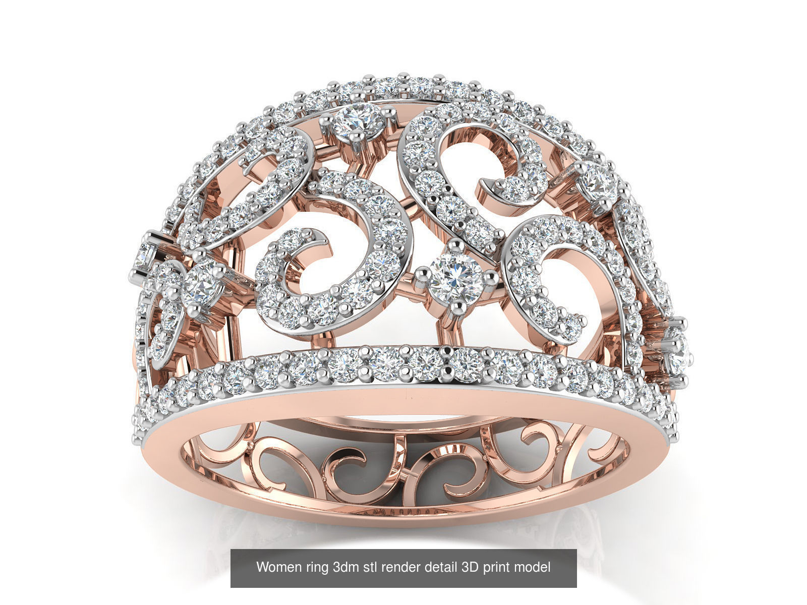 145 Women ring 3dm stl render detail 3D print model 3D Model Collection_27