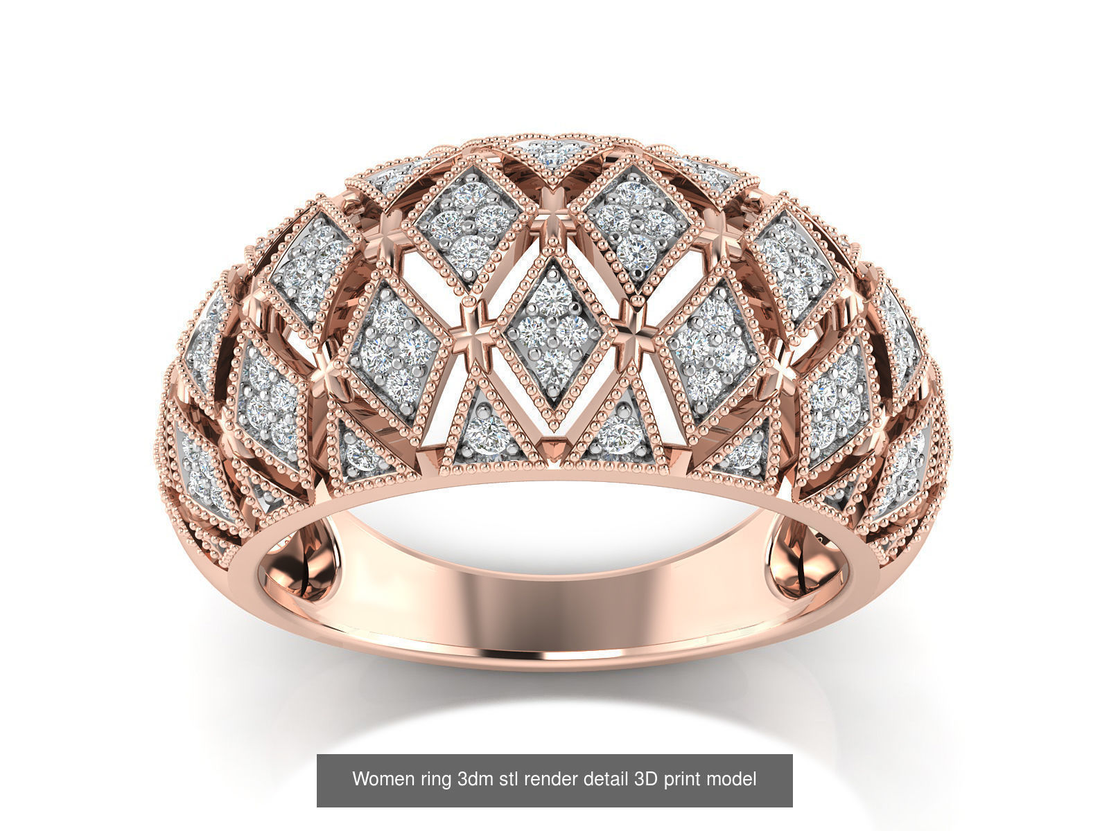145 Women ring 3dm stl render detail 3D print model 3D Model Collection_48