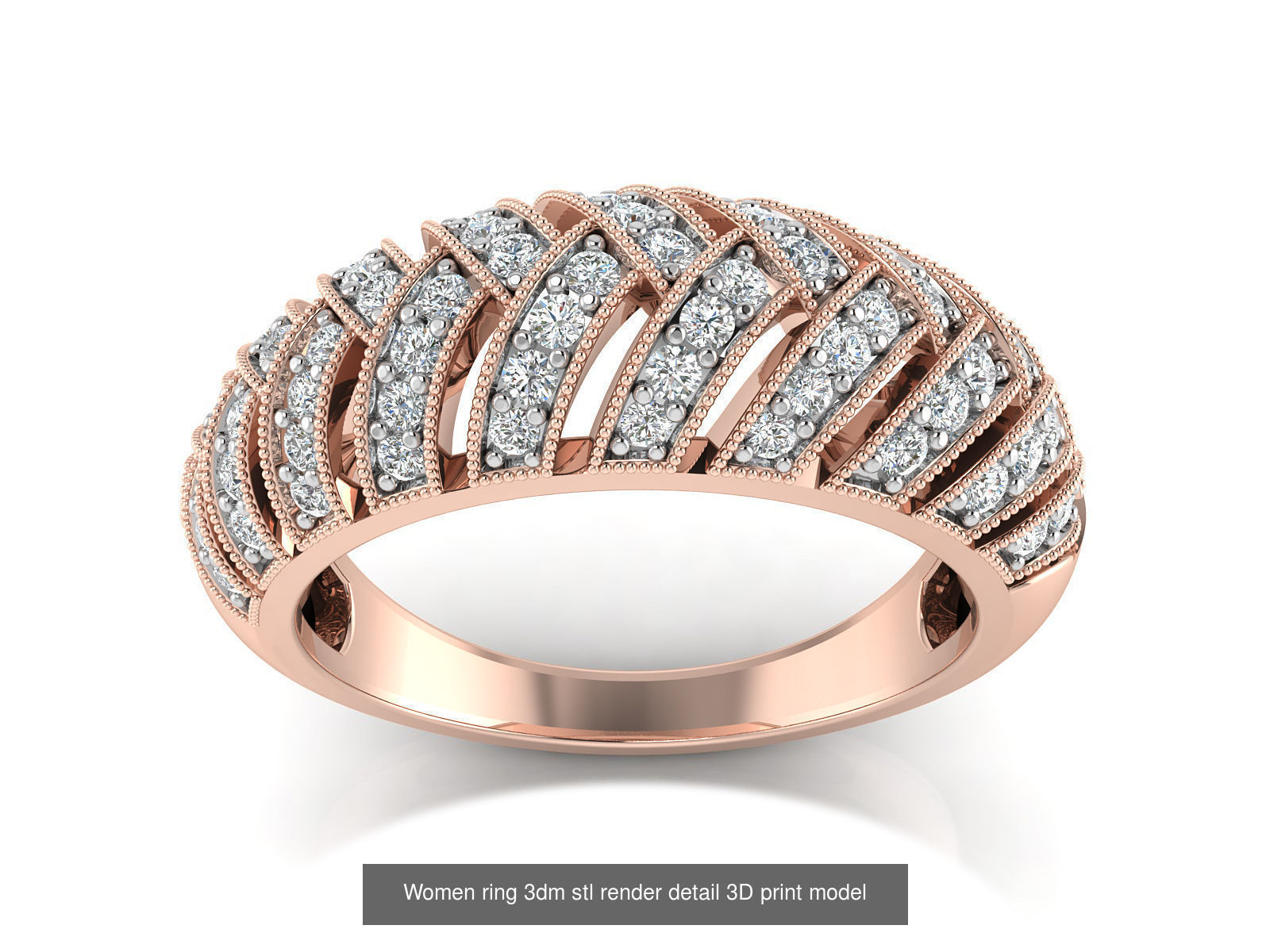 145 Women ring 3dm stl render detail 3D print model 3D Model Collection_47