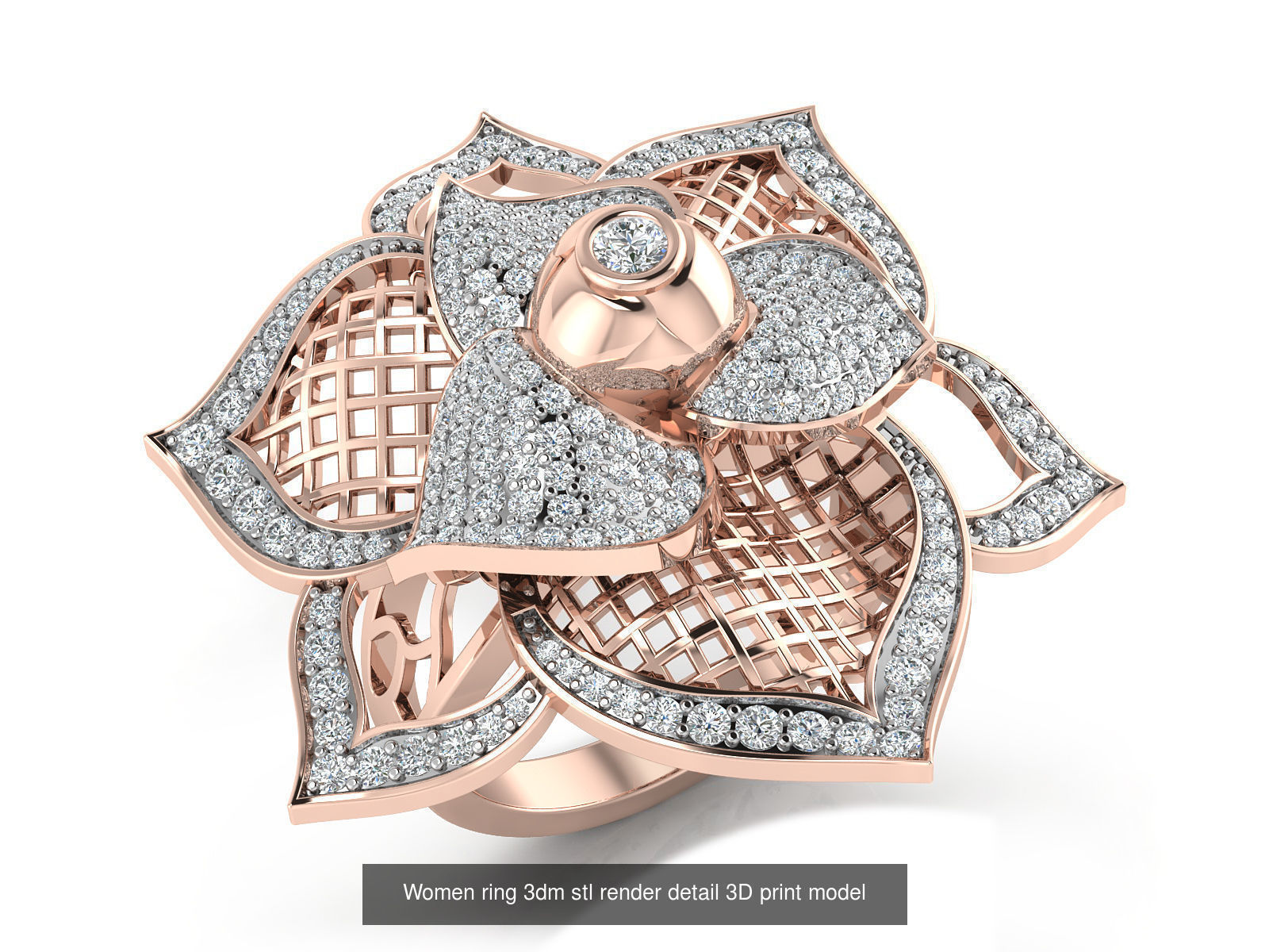 145 Women ring 3dm stl render detail 3D print model 3D Model Collection_16