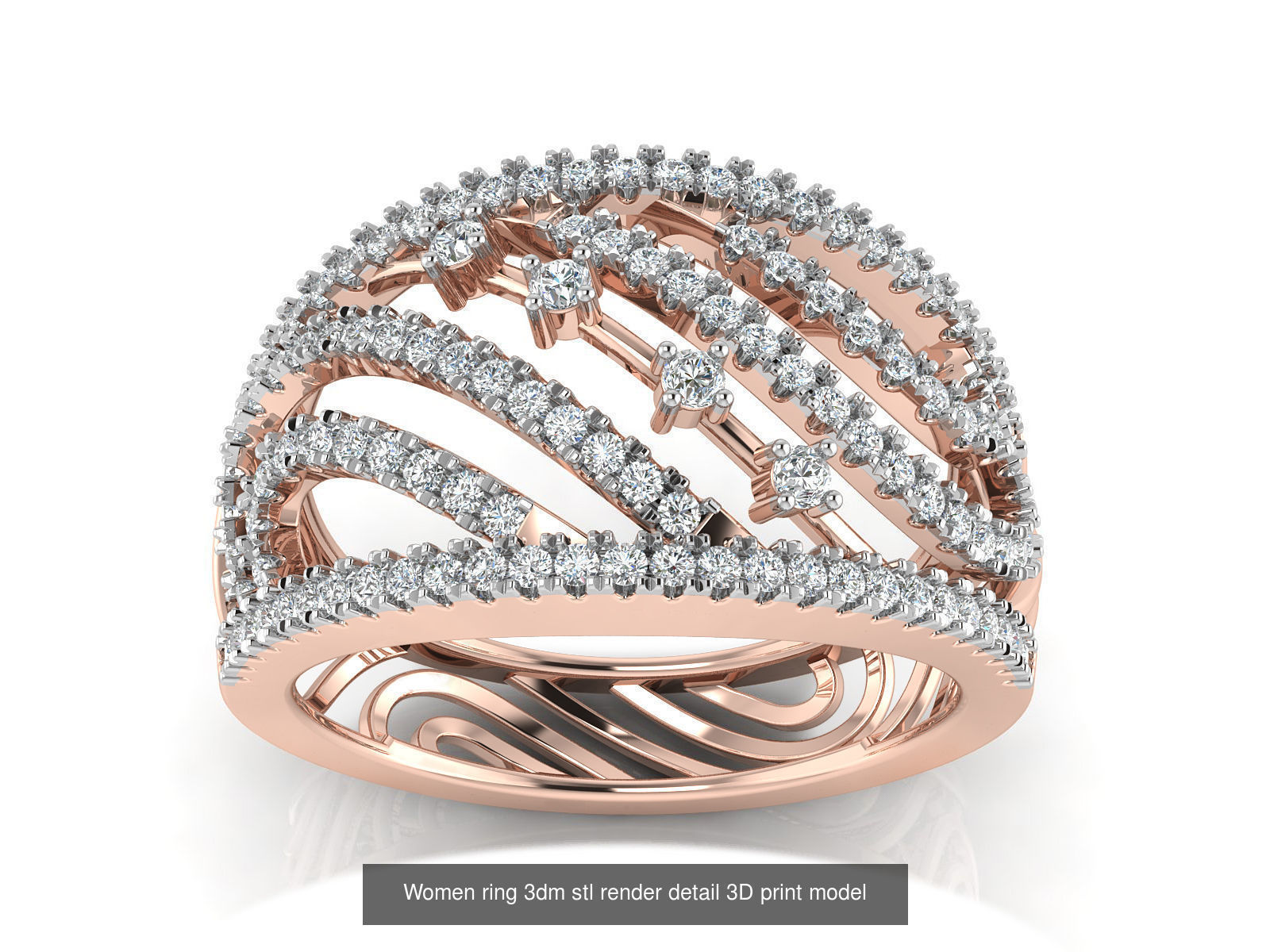 145 Women ring 3dm stl render detail 3D print model 3D Model Collection_31