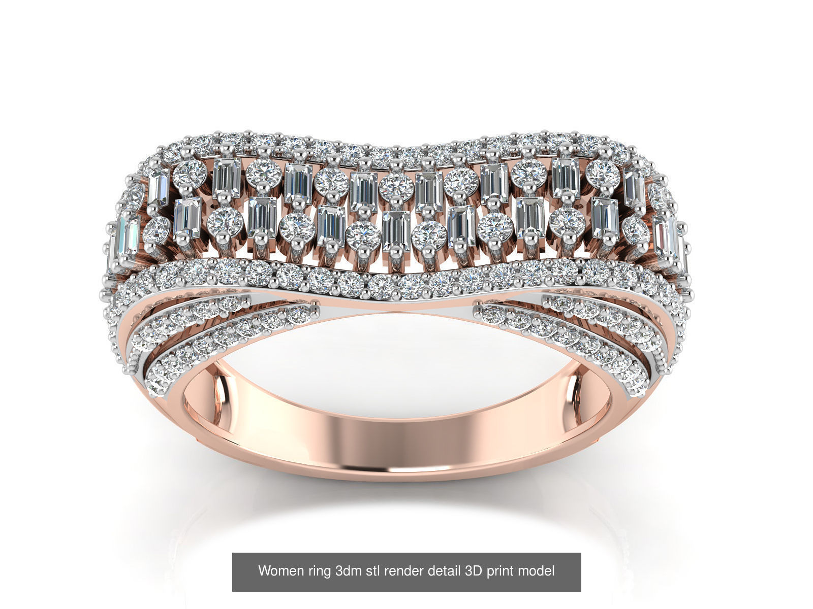145 Women ring 3dm stl render detail 3D print model 3D Model Collection_65