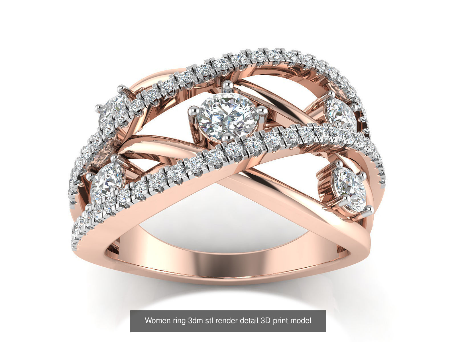 145 Women ring 3dm stl render detail 3D print model 3D Model Collection_49