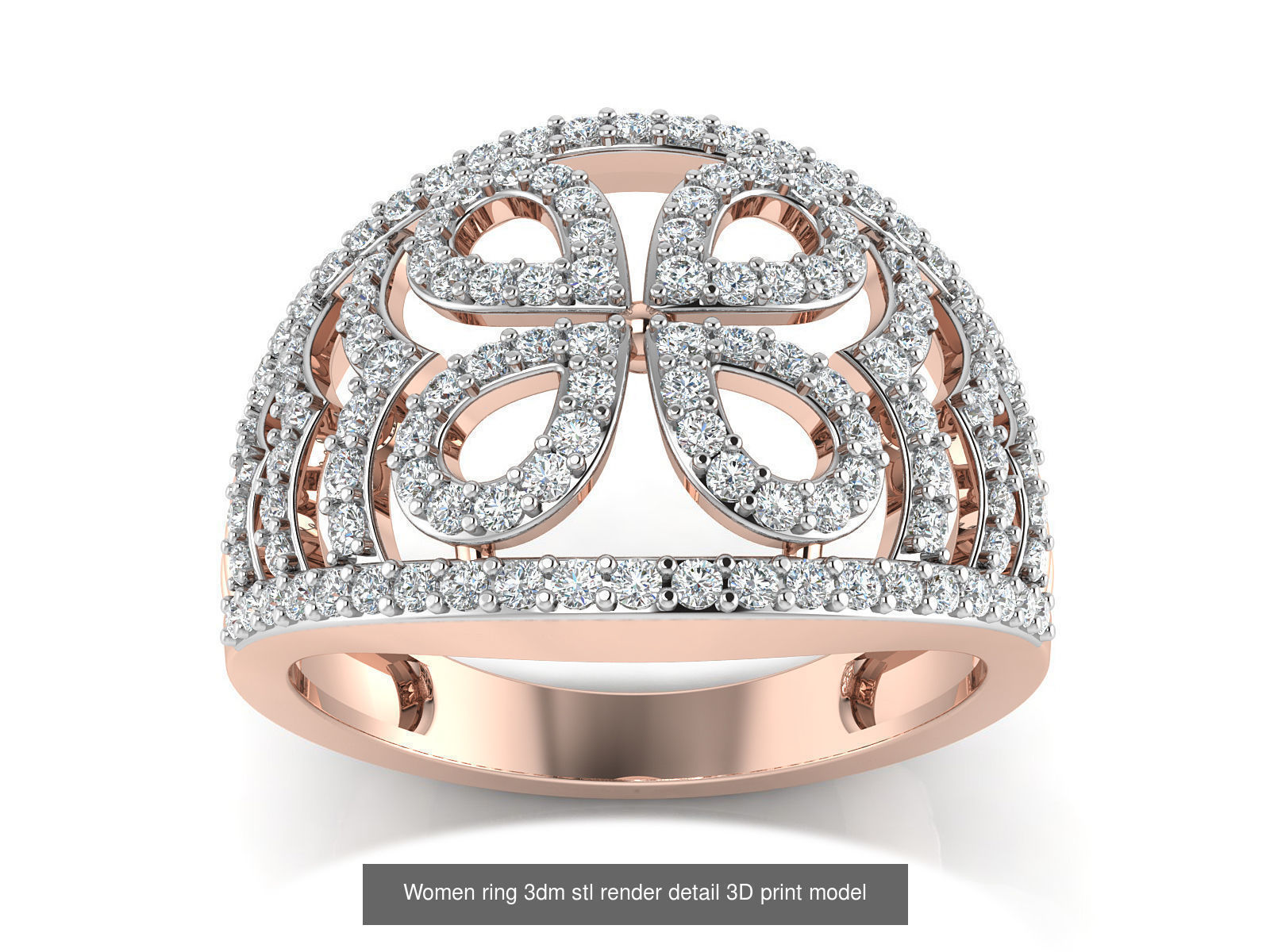 145 Women ring 3dm stl render detail 3D print model 3D Model Collection_25