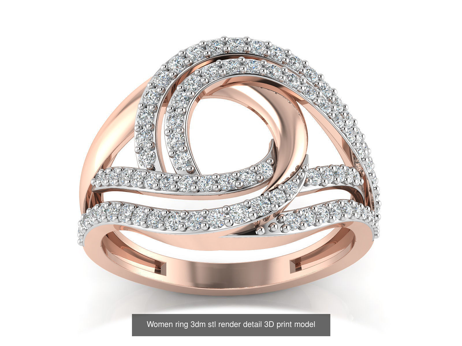 145 Women ring 3dm stl render detail 3D print model 3D Model Collection_19