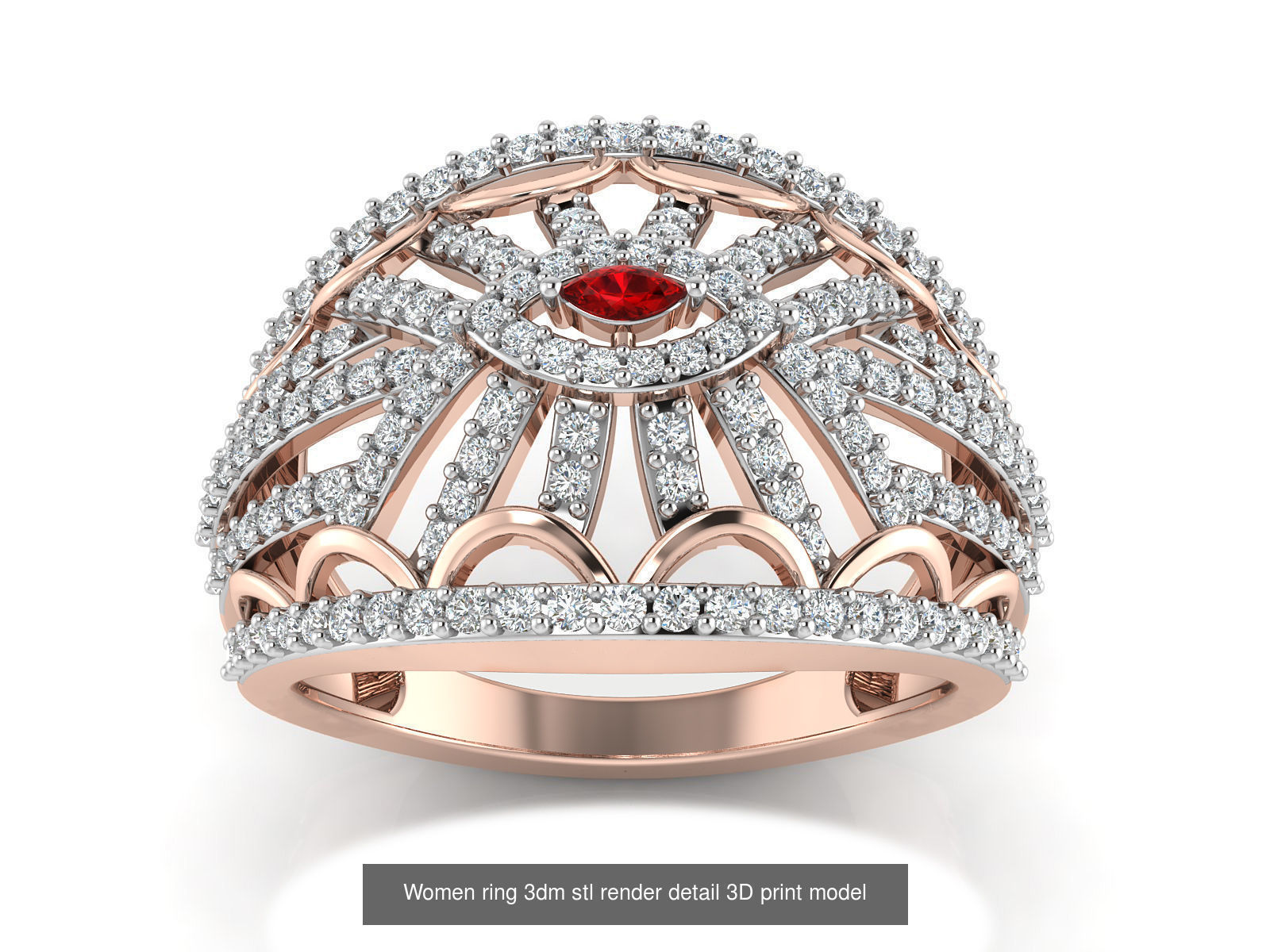 145 Women ring 3dm stl render detail 3D print model 3D Model Collection_57