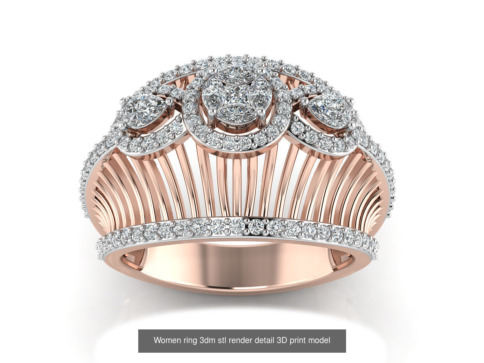 145 Women ring 3dm stl render detail 3D print model 3D Model Collection_56