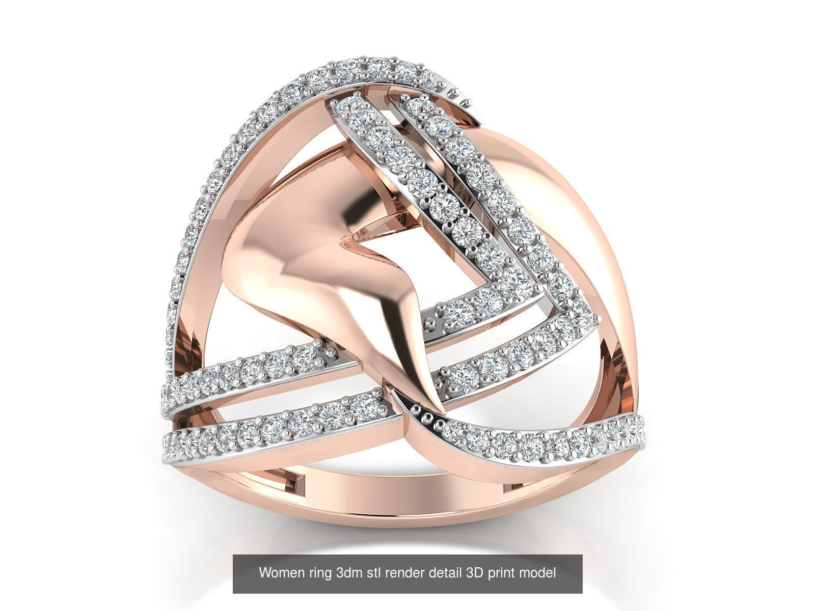 145 Women ring 3dm stl render detail 3D print model 3D Model Collection_20