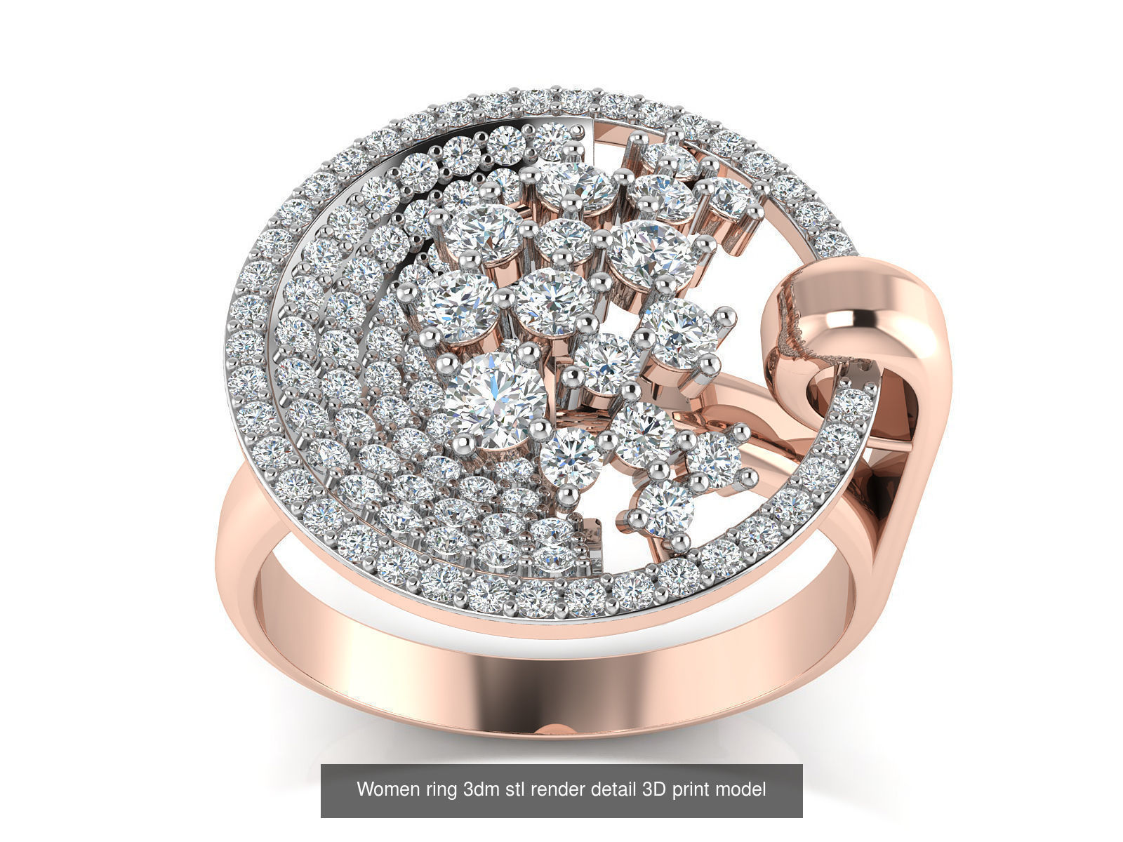 145 Women ring 3dm stl render detail 3D print model 3D Model Collection_38