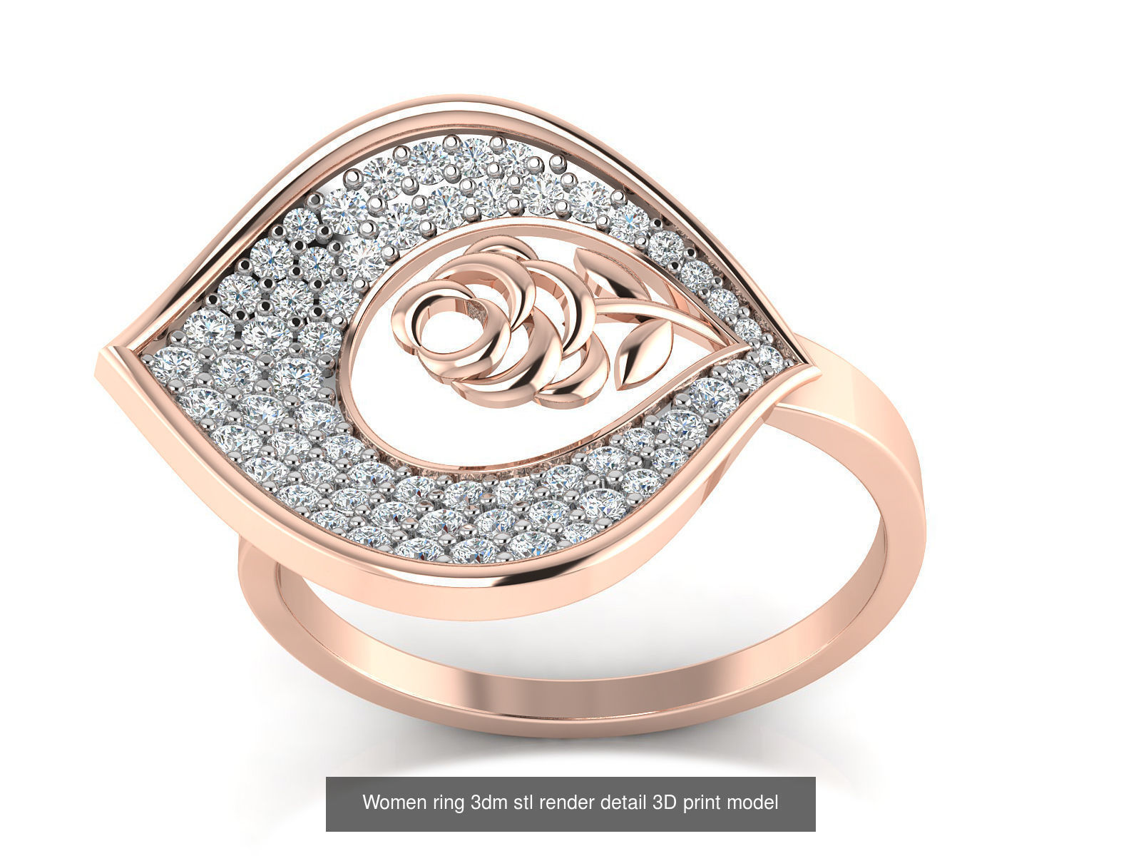 145 Women ring 3dm stl render detail 3D print model 3D Model Collection_33