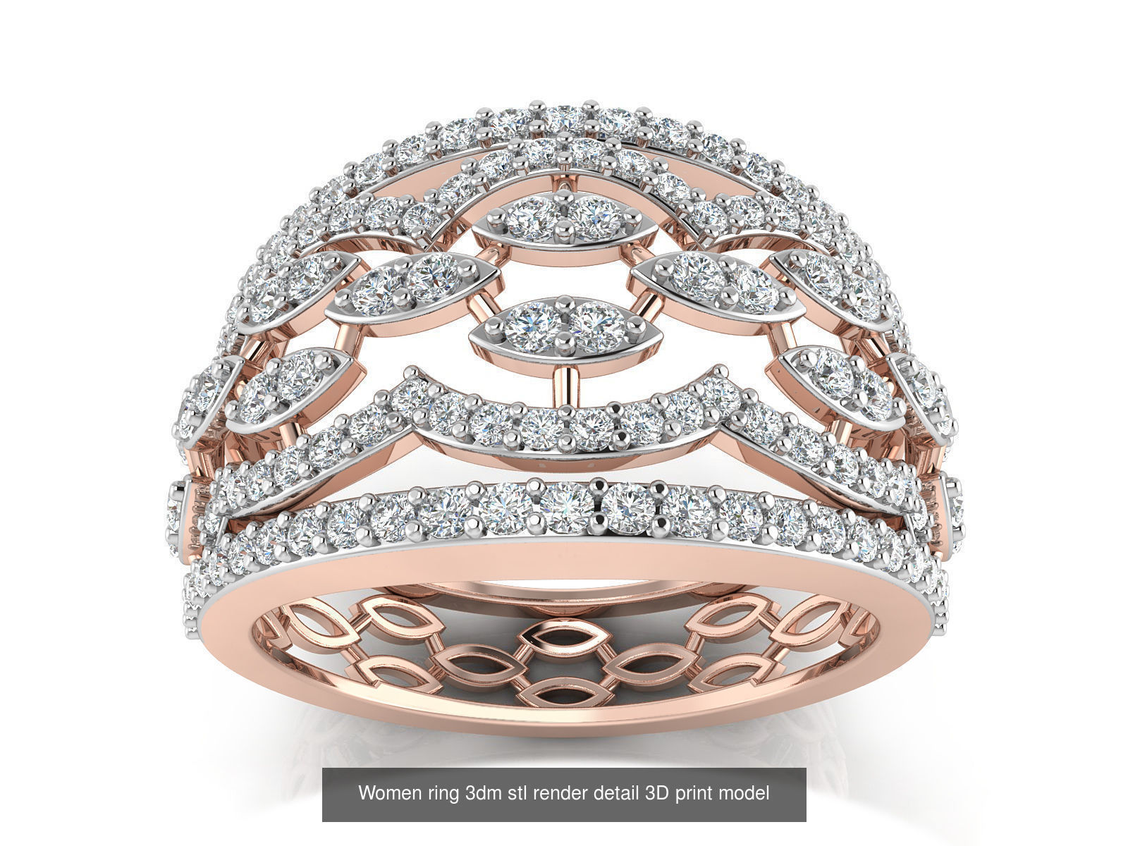145 Women ring 3dm stl render detail 3D print model 3D Model Collection_28
