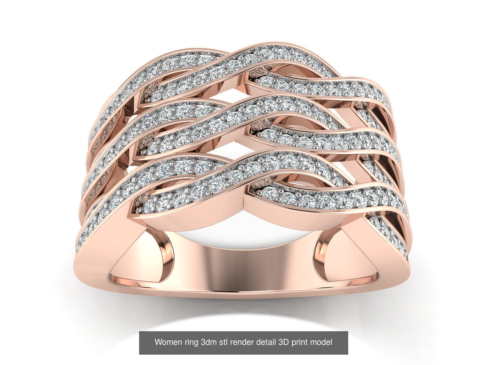 145 Women ring 3dm stl render detail 3D print model 3D Model Collection_46
